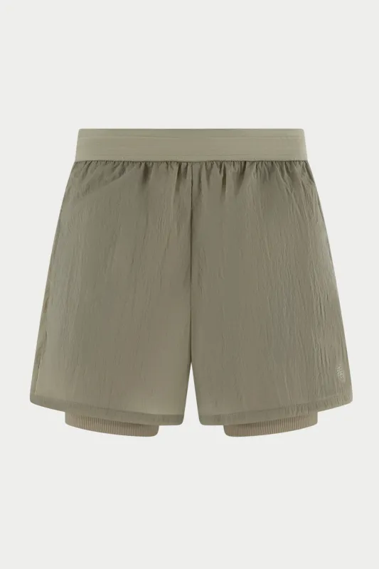 2-1 TRANSLUCENT RUN SHORT - KHAKI sold by The Couture Club