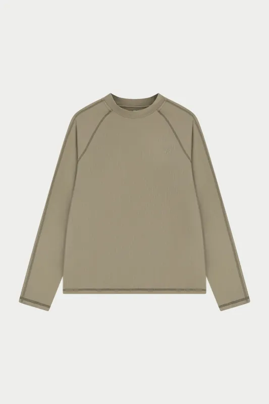 LONG SLEEVE TRAINING TOP - KHAKI made by The Couture Club
