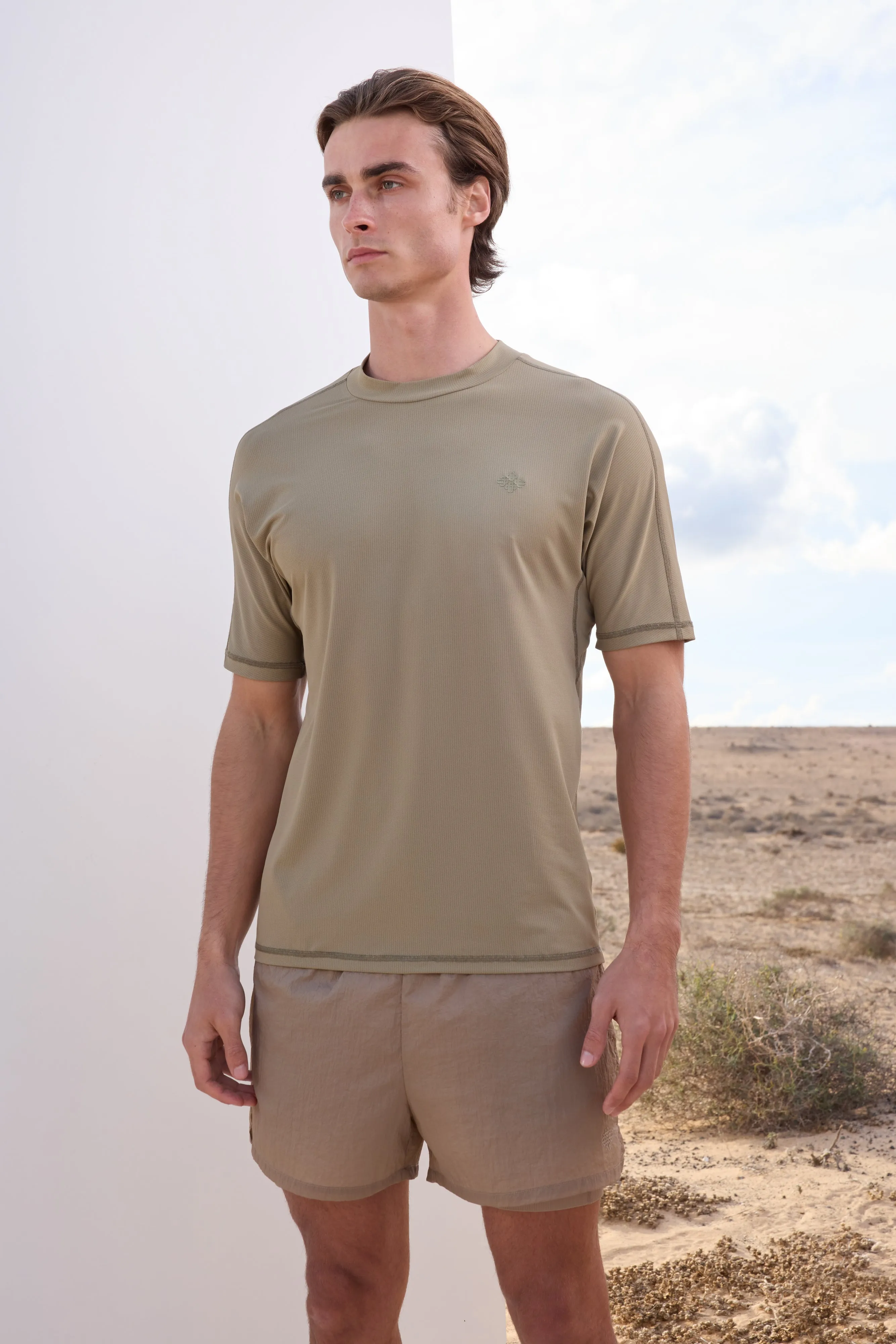 SHORT SLEEVE TRAINING TOP - KHAKI sold by The Couture Club product image thumbnail 2