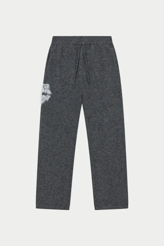 MONOGRAM FLUFFY KNIT JOGGERS - CHARCOAL sold by The Couture Club