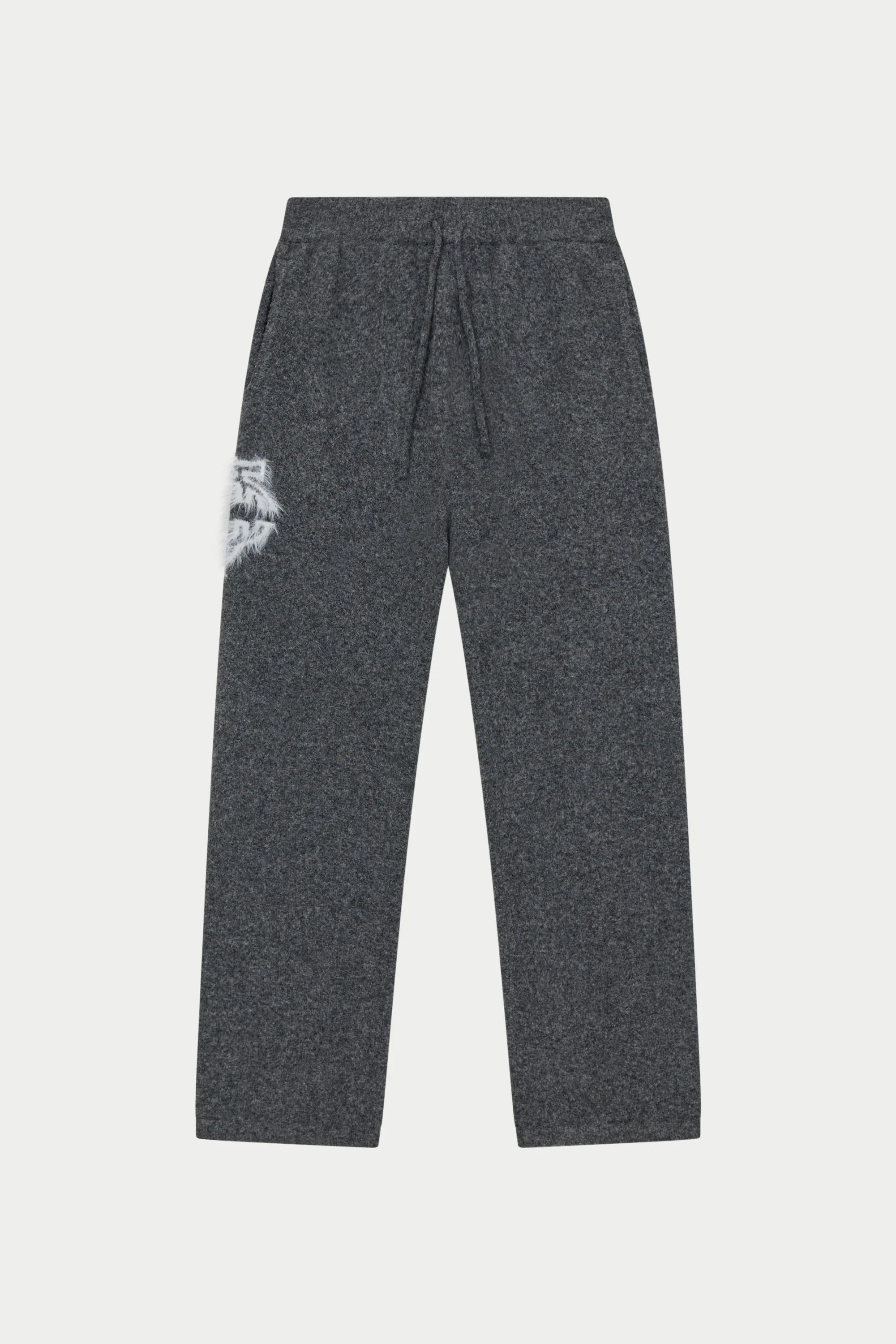 MONOGRAM FLUFFY KNIT JOGGERS - CHARCOAL sold by The Couture Club