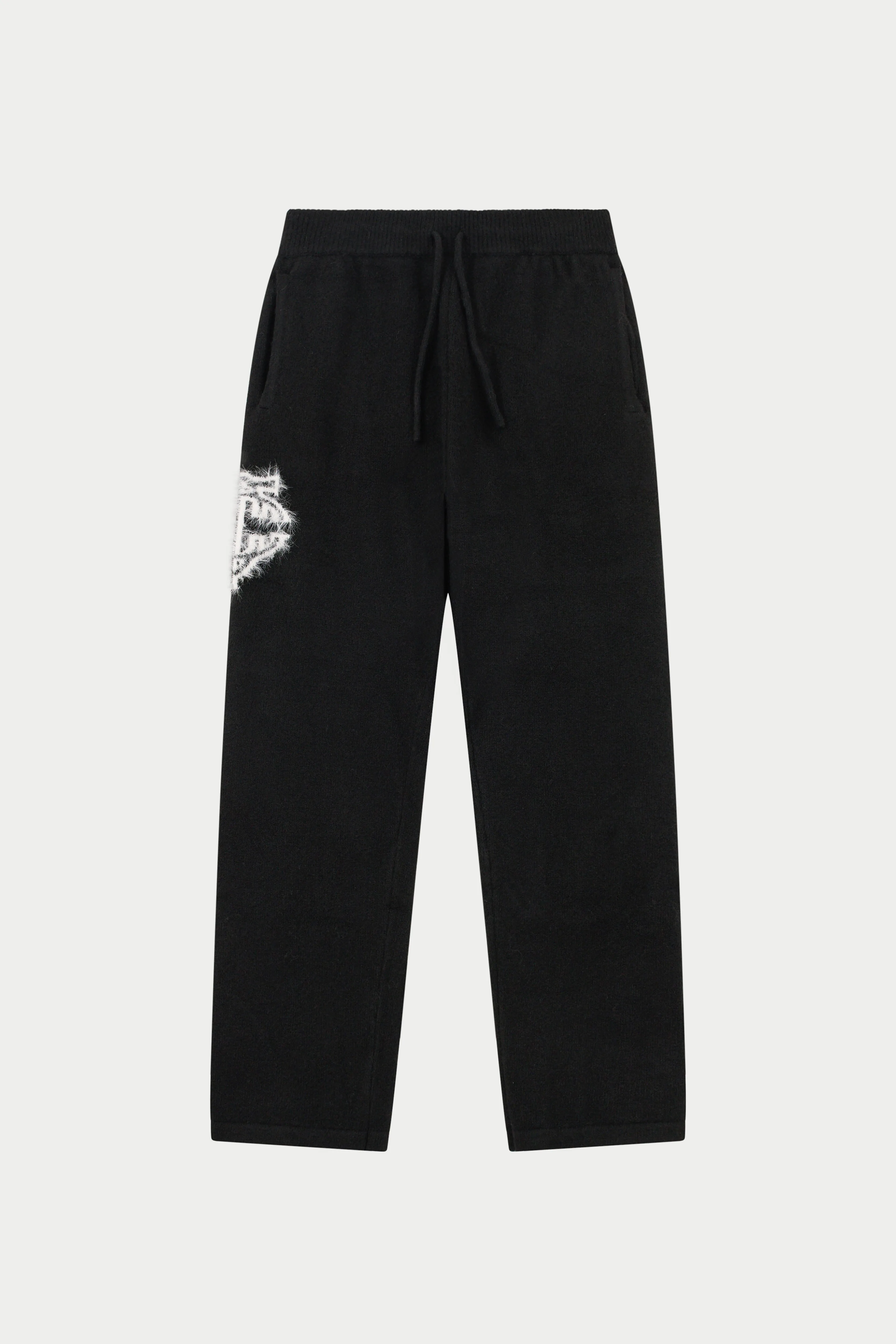 MONOGRAM FLUFFY KNIT JOGGERS - BLACK sold by The Couture Club