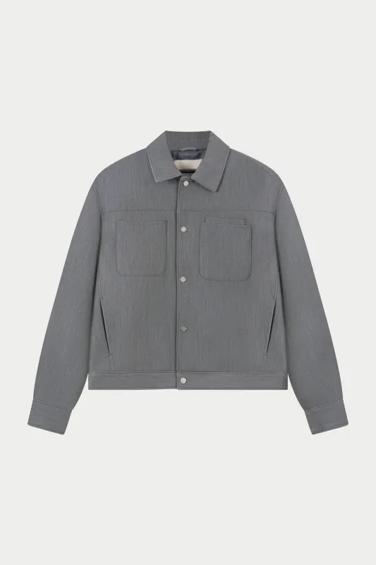 PATCH POCKET TAILORED JACKET - GREY sold by The Couture Club