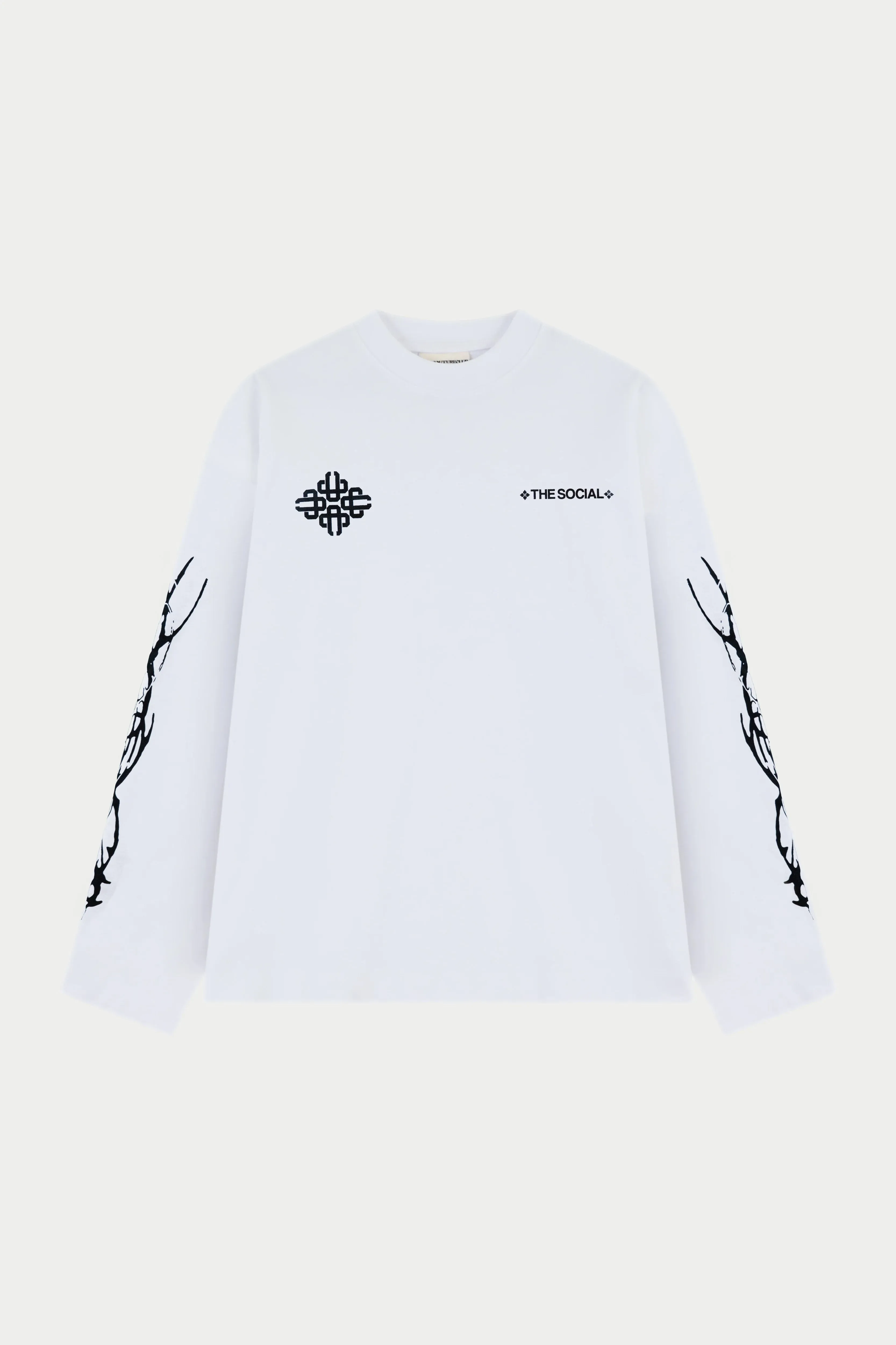 THE SOCIAL X TCC LONG SLEEVE T-SHIRT - WHITE sold by The Couture Club product image thumbnail 4