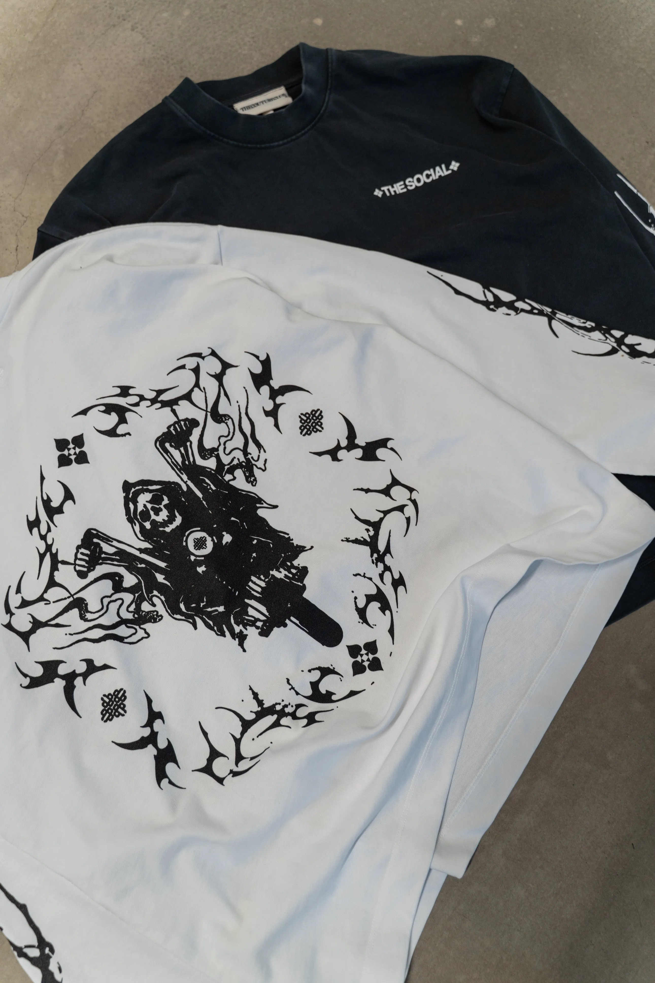 THE SOCIAL X TCC LONG SLEEVE T-SHIRT - WHITE sold by The Couture Club product image thumbnail 3