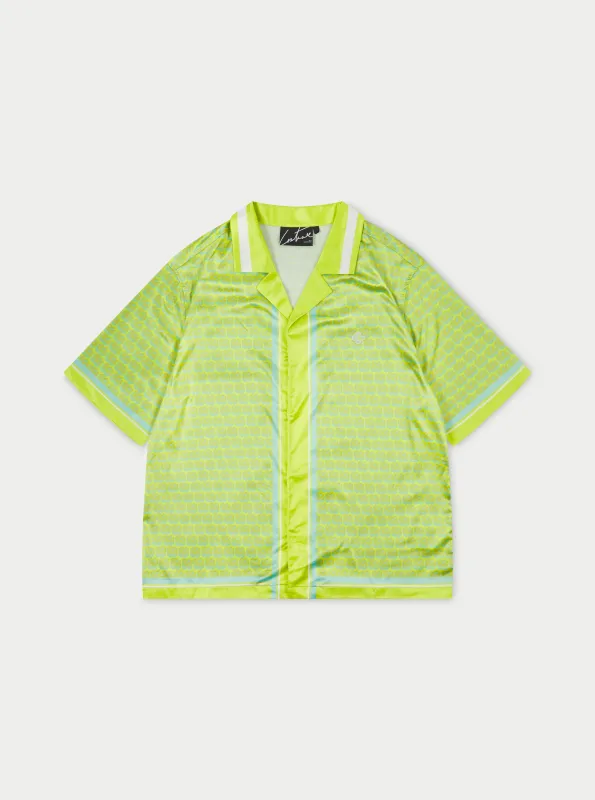 EMBLEM PRINTED RESORT SHIRT - YELLOW sold by The Couture Club