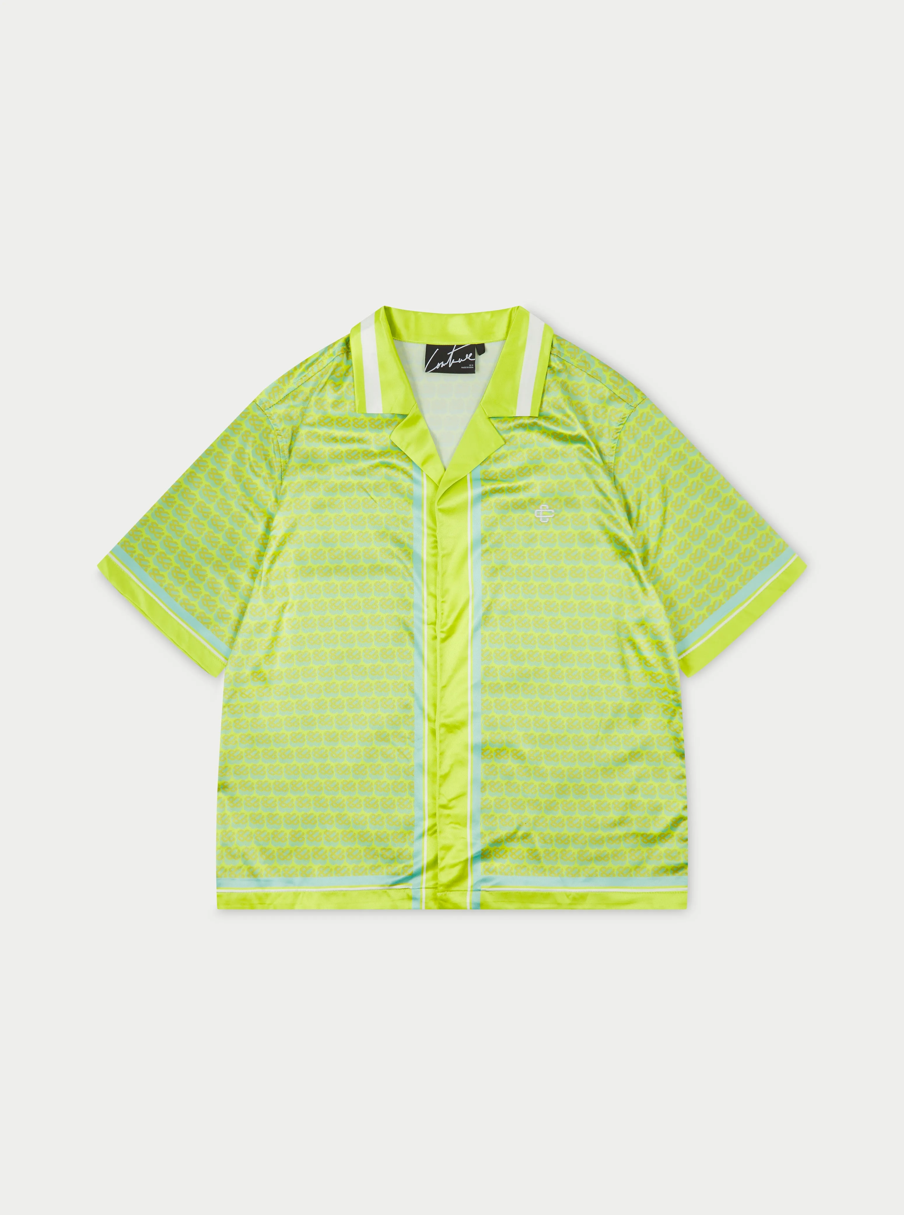 EMBLEM PRINTED RESORT SHIRT - YELLOW sold by The Couture Club