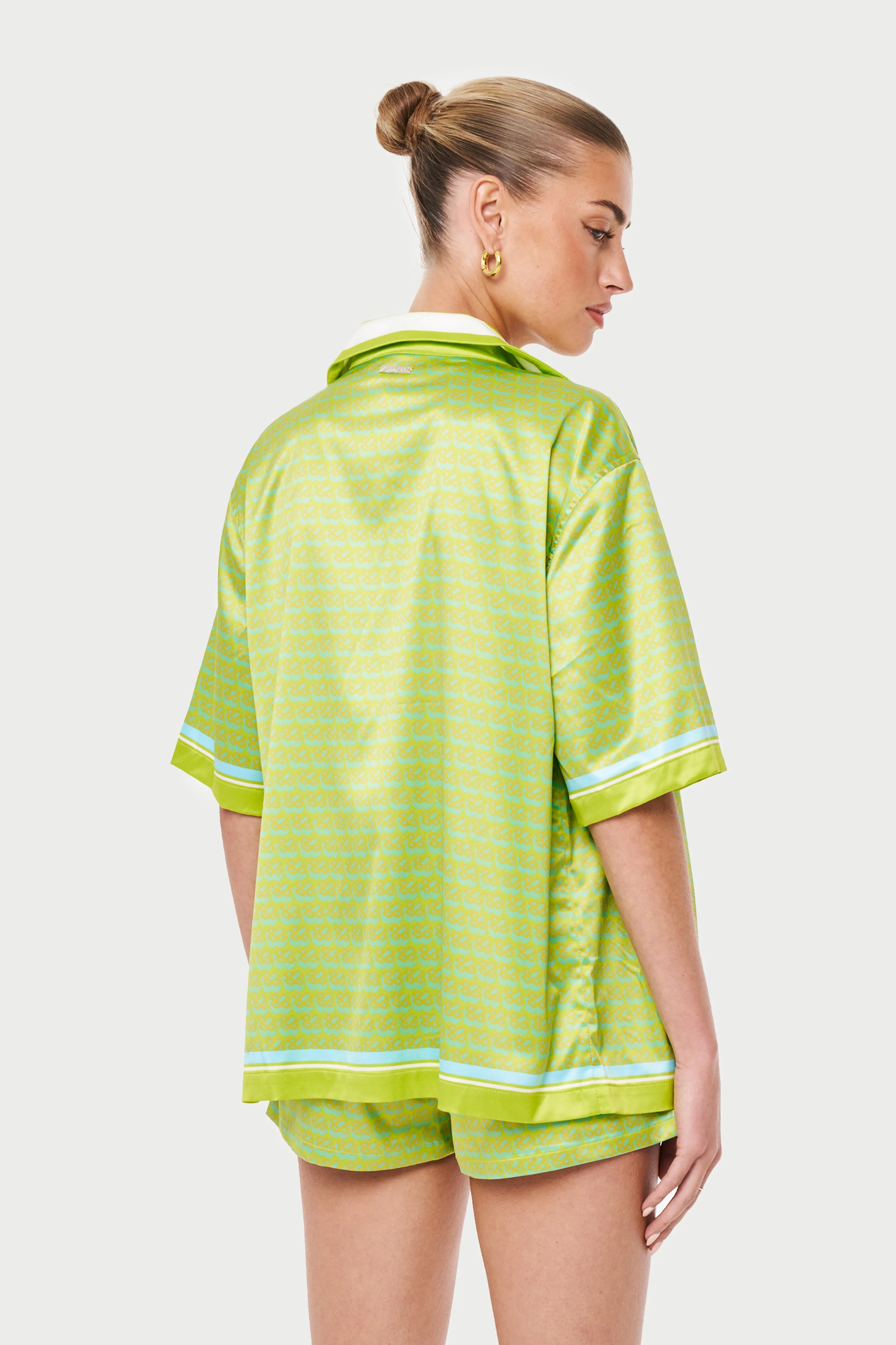 EMBLEM PRINTED RESORT SHIRT - YELLOW sold by The Couture Club product image thumbnail 5