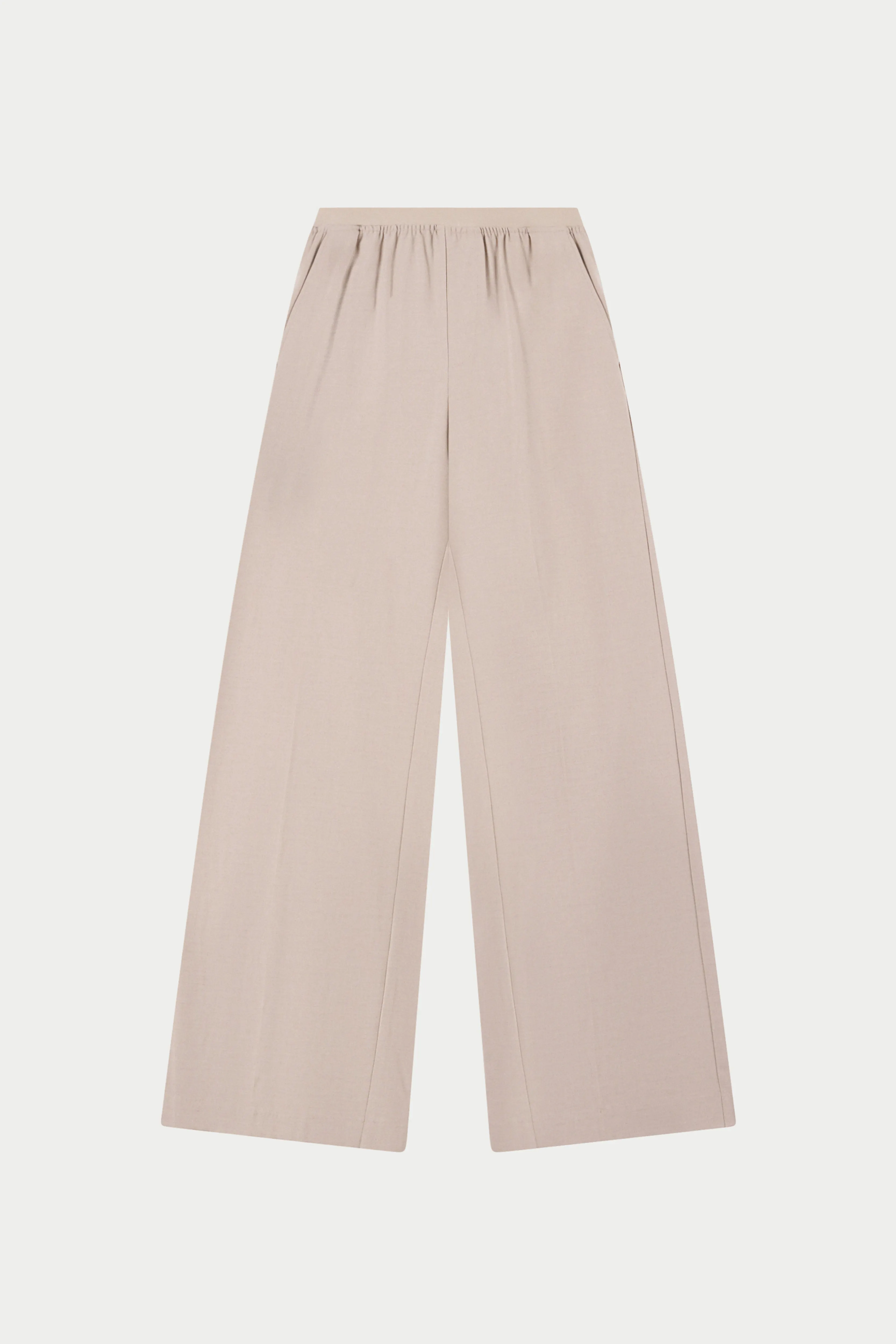 TAILORED WAISTBAND DETAIL TROUSERS - BEIGE sold by The Couture Club