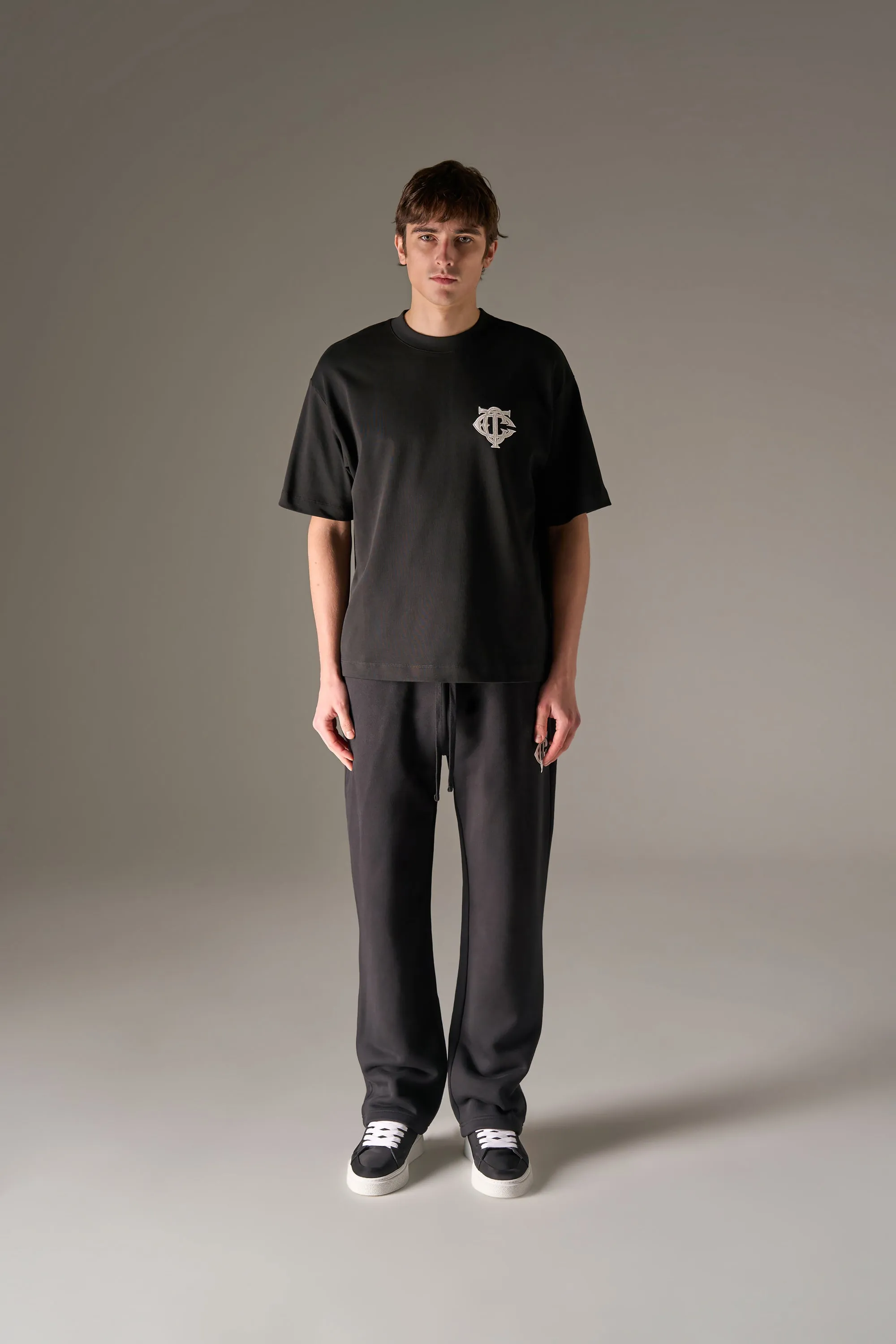 APPLIQUE MONOGRAM EMBLEM T-SHIRT - BLACK sold by The Couture Club product image thumbnail 2