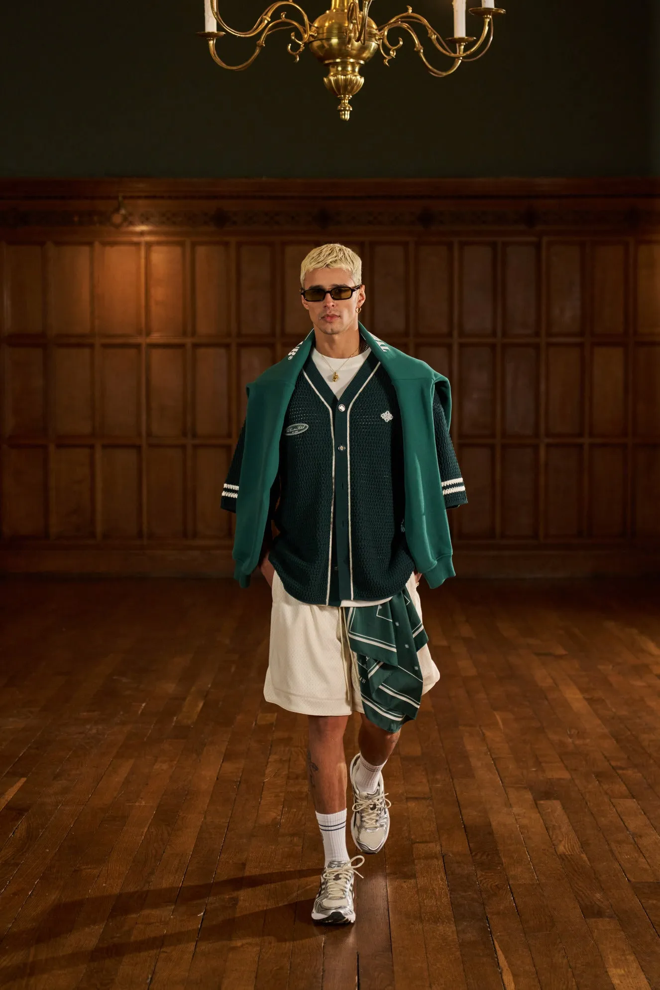 CROCHET KNITTED BASEBALL SHIRT - GREEN sold by The Couture Club product image thumbnail 3