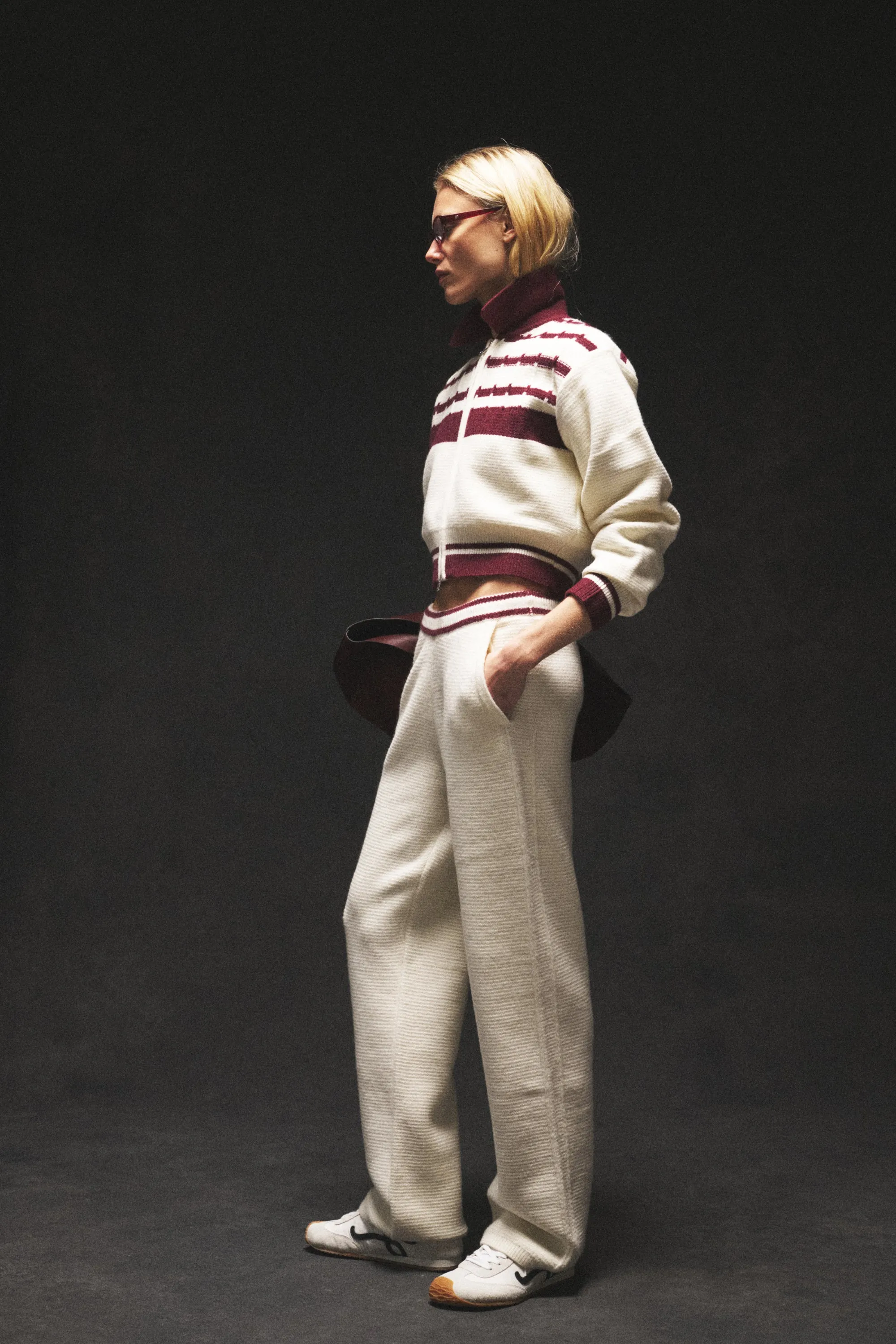 CONTRAST STRIPE KNITTED ZIP THROUGH - OFF WHITE sold by The Couture Club product image thumbnail 4