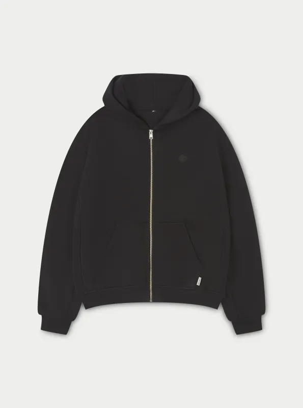 LAUNDERED CLASSICS ZIP THROUGH HOODIE - WASHED BLACK sold by The Couture Club