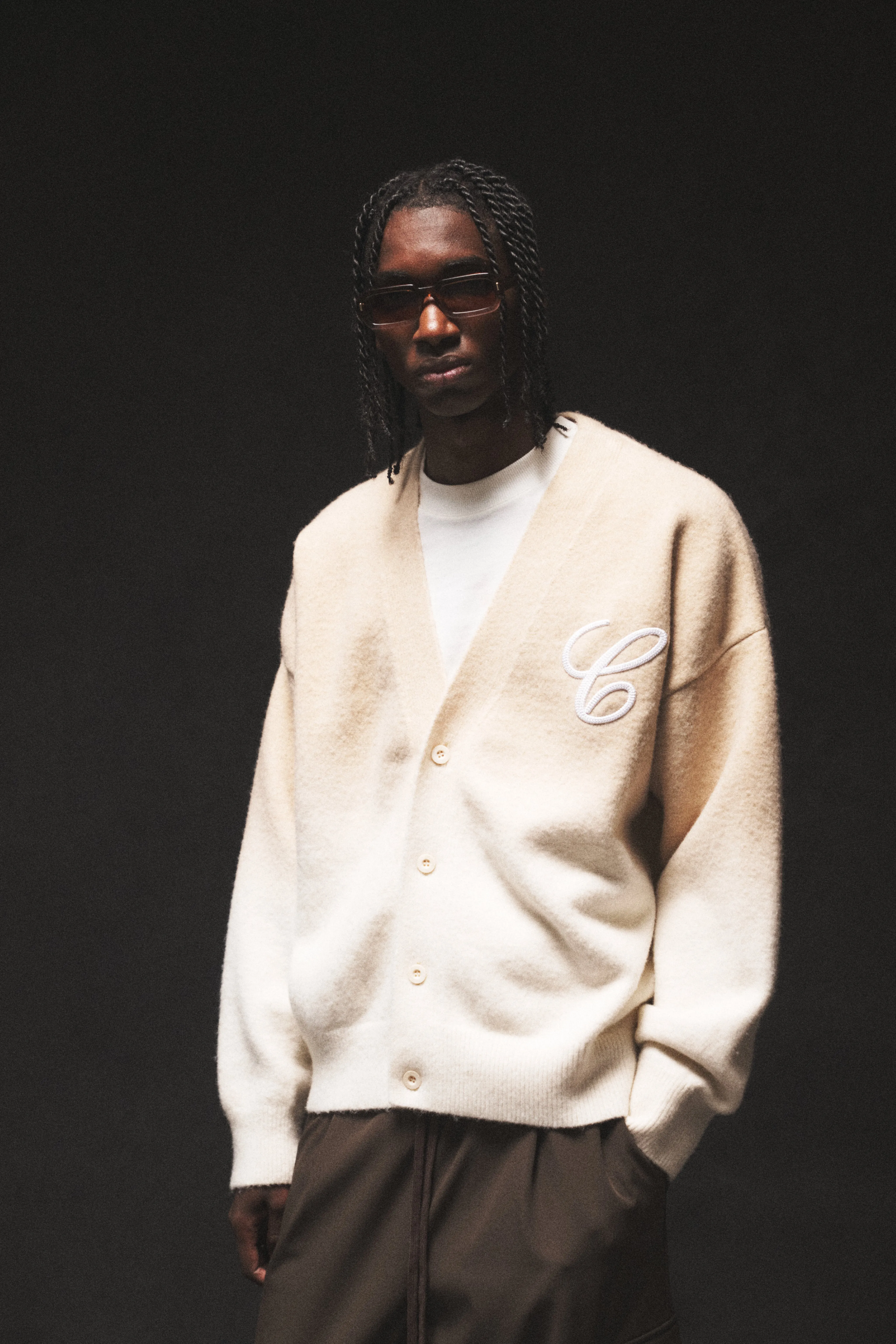 OMBRE KNITTED EMBROIDERY CARDIGAN - BEIGE sold by The Couture Club product image thumbnail 2