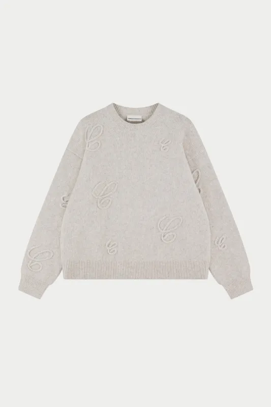 SCRIPT APPLIQUE JUMPER - OAT sold by The Couture Club