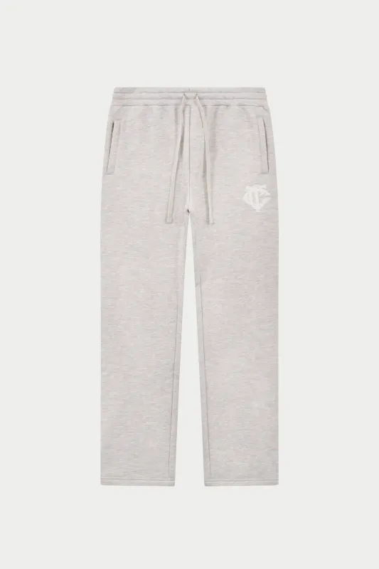 HEAVYWEIGHT MONOGRAM APPLIQUE EMBLEM JOGGERS - GREY MARL sold by The Couture Club