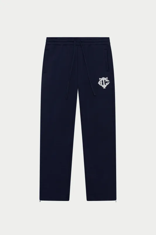 HEAVYWEIGHT MONOGRAM APPLIQUE EMBLEM JOGGERS - NAVY sold by The Couture Club
