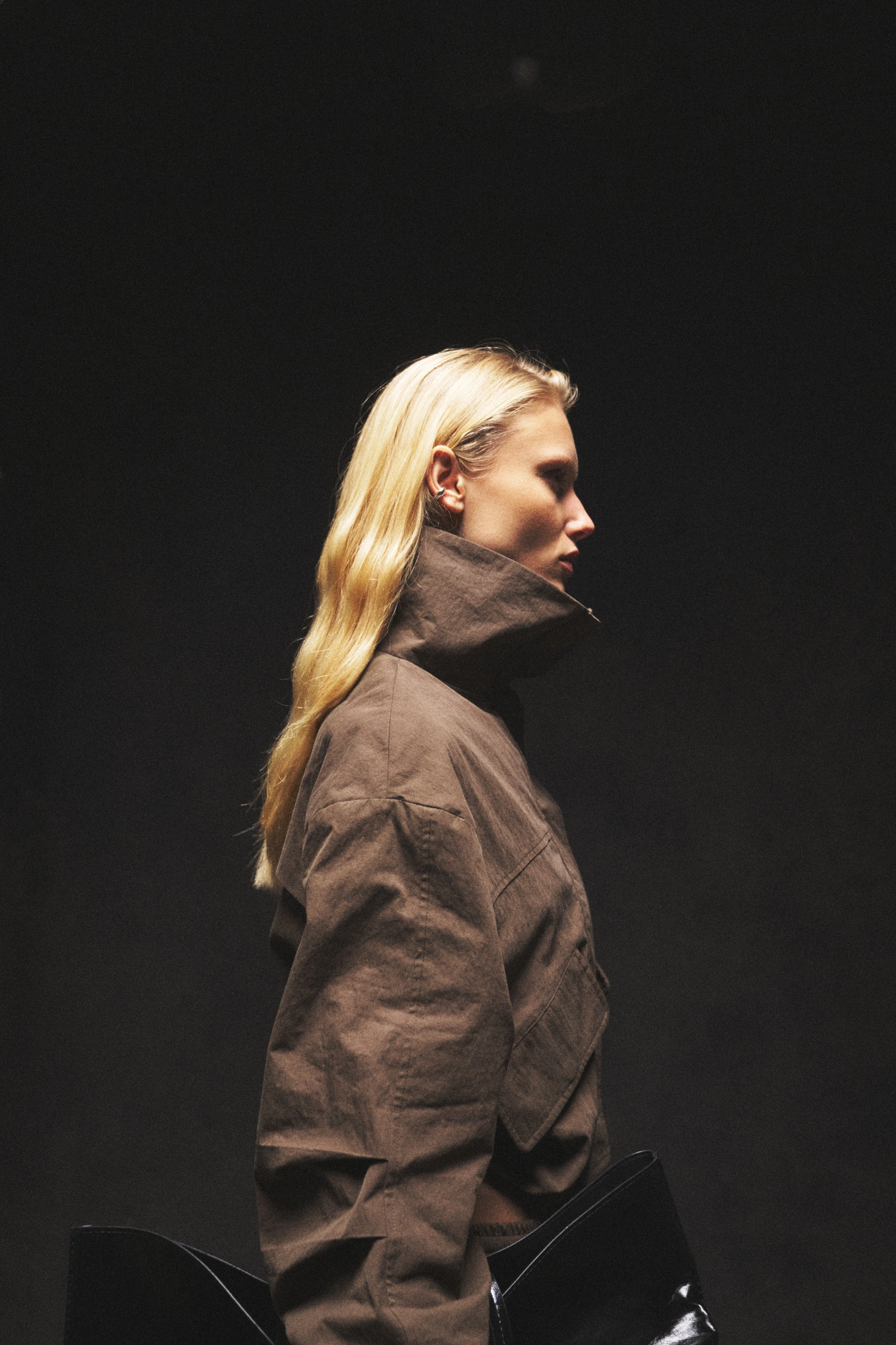 FUNNEL NECK SHELL JACKET - BROWN sold by The Couture Club product image thumbnail 5