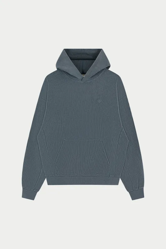 HEAVYWEIGHT WASHED RIBBED HOODIE - GREY sold by The Couture Club