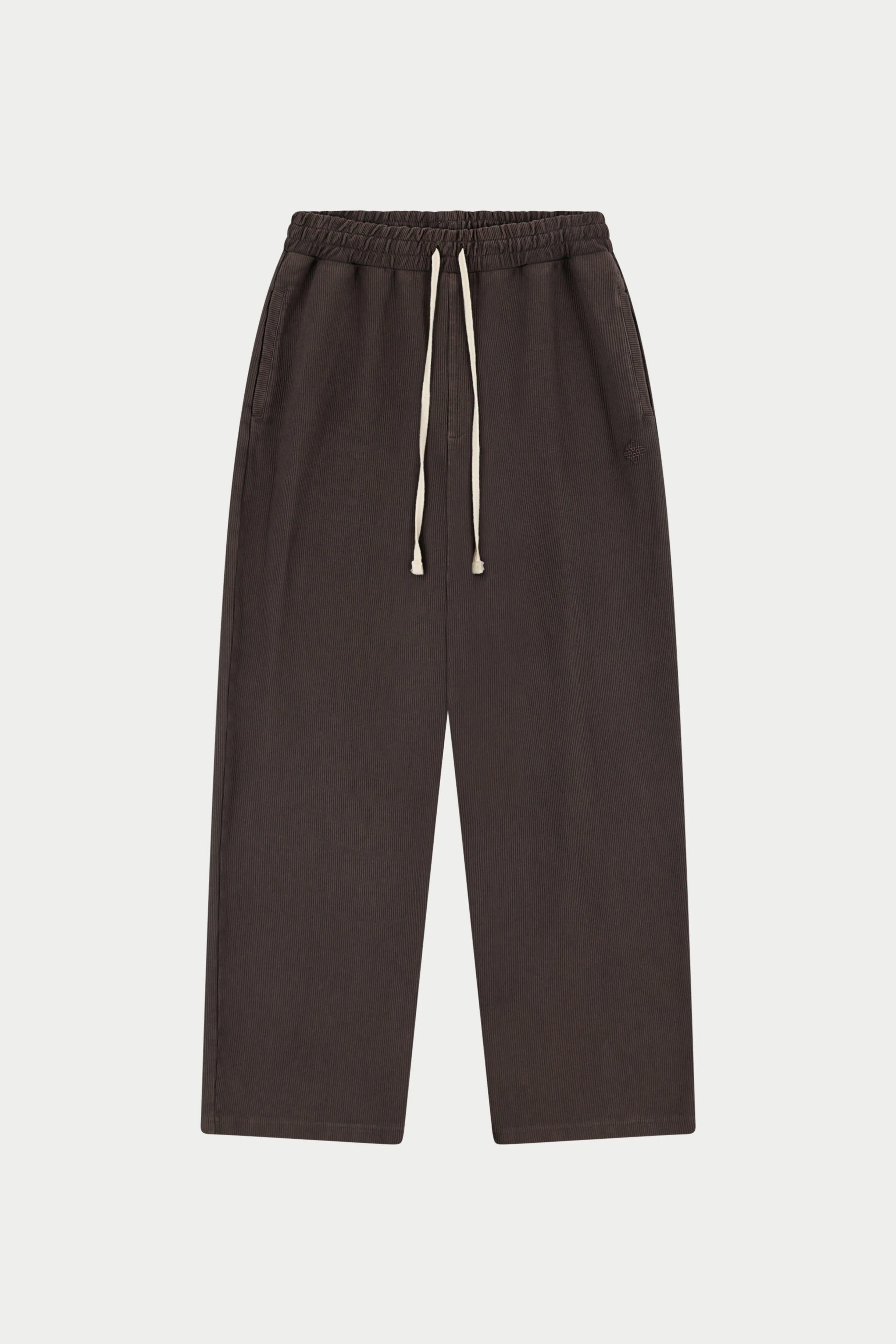 HEAVYWEIGHT WASHED RIBBED JERSEY JOGGERS - BROWN sold by The Couture Club