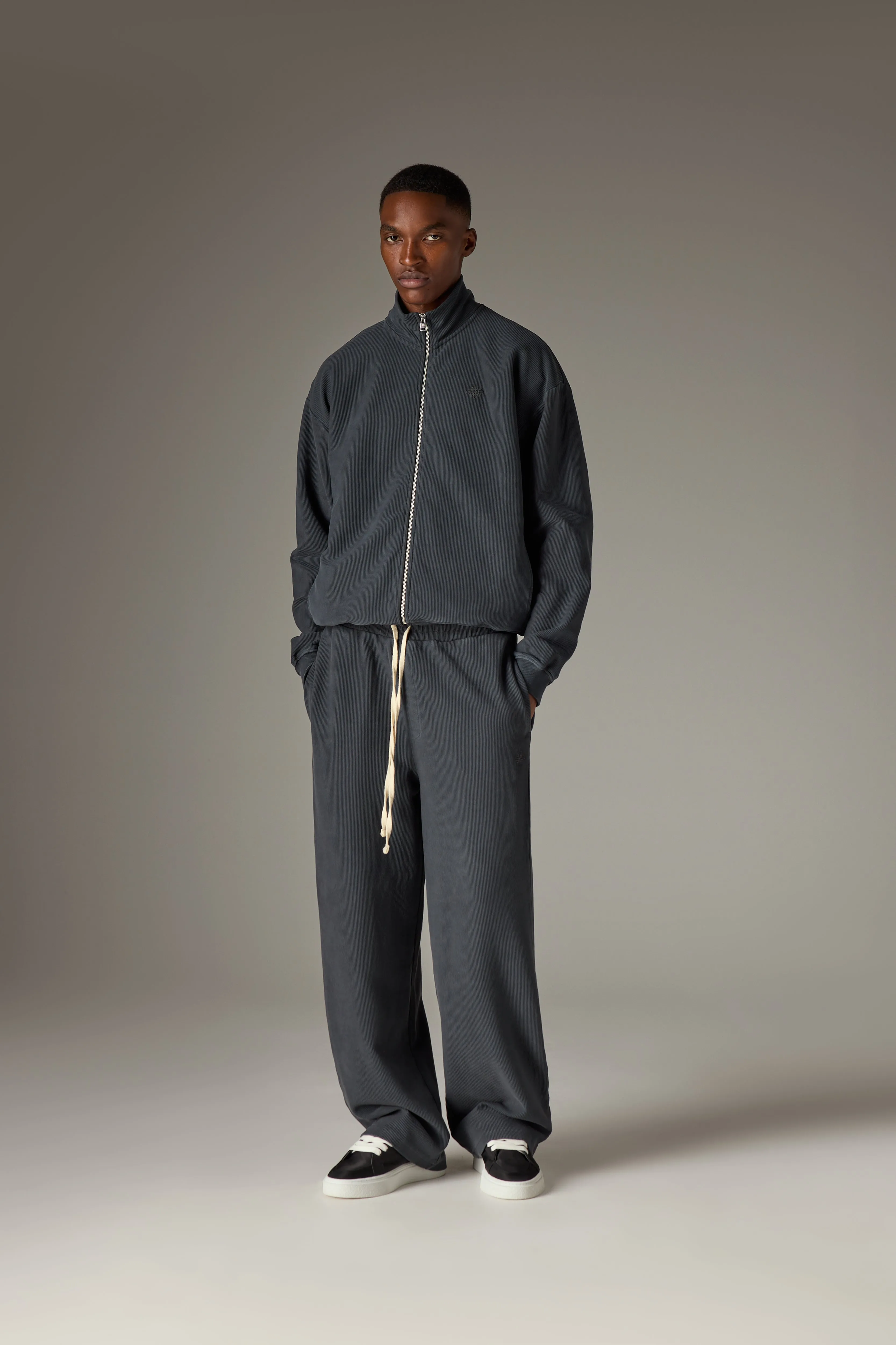 HEAVYWEIGHT WASHED RIBBED JERSEY JOGGERS - WASHED BLACK sold by The Couture Club product image thumbnail 3