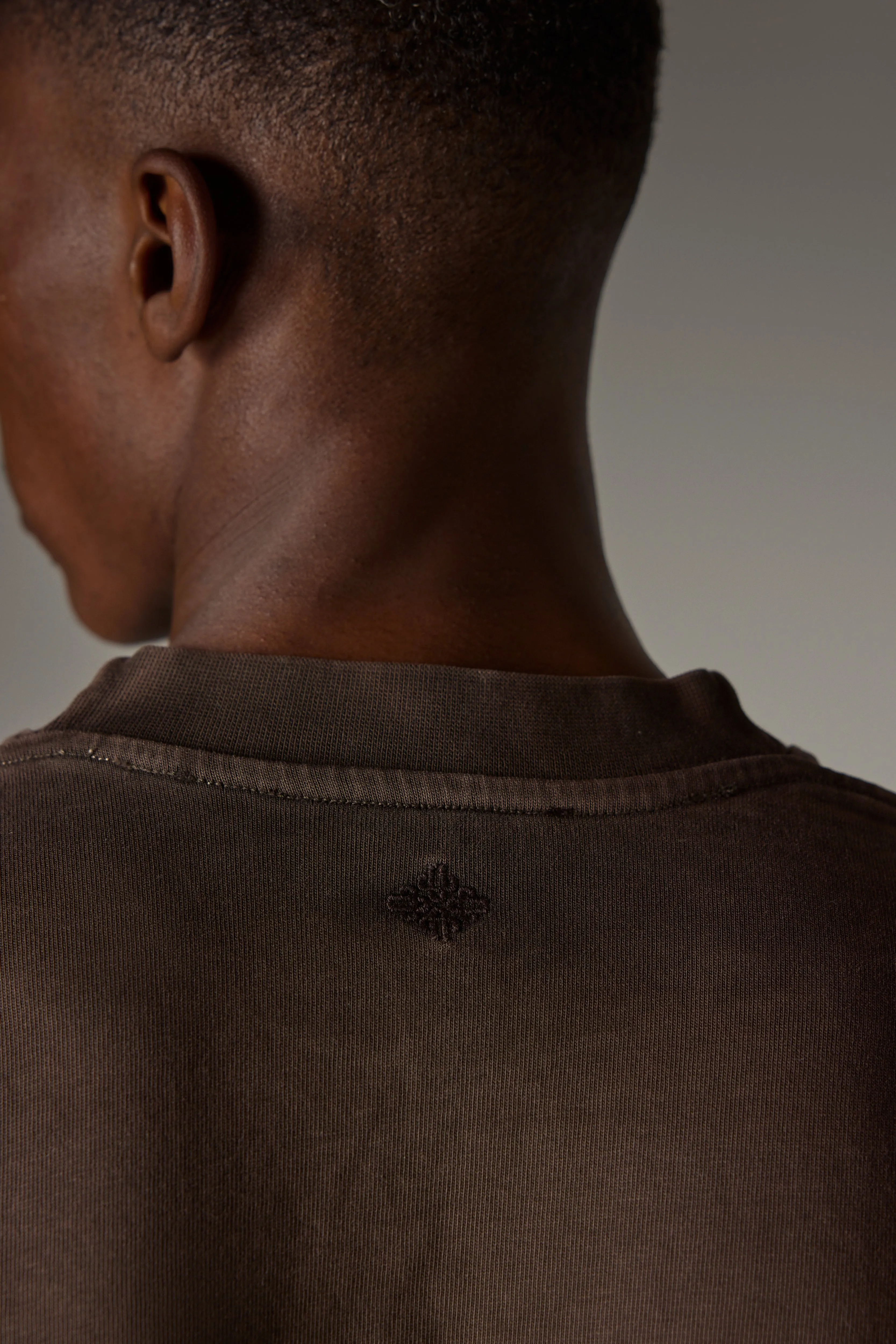 WASHED LONG SLEEVE T-SHIRT - BROWN sold by The Couture Club product image thumbnail 4