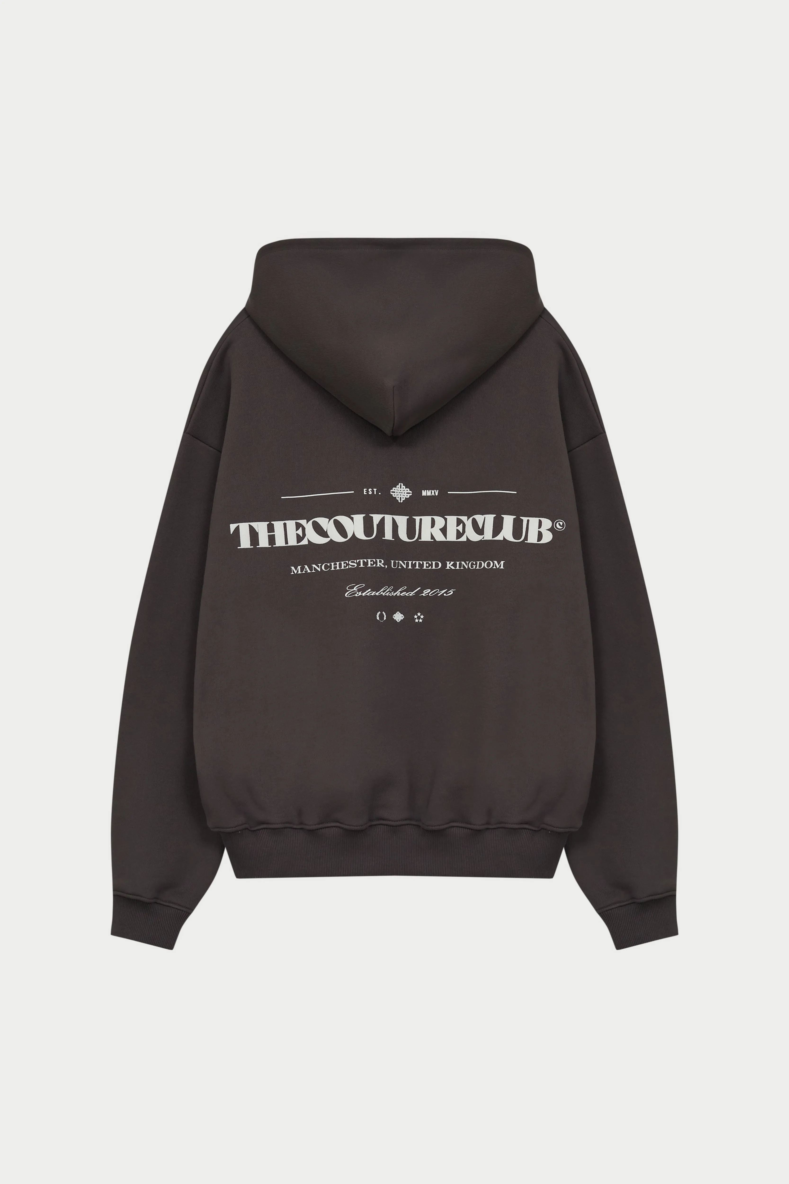 MIXED FONT GRAPHIC HOODIE - BROWN sold by The Couture Club