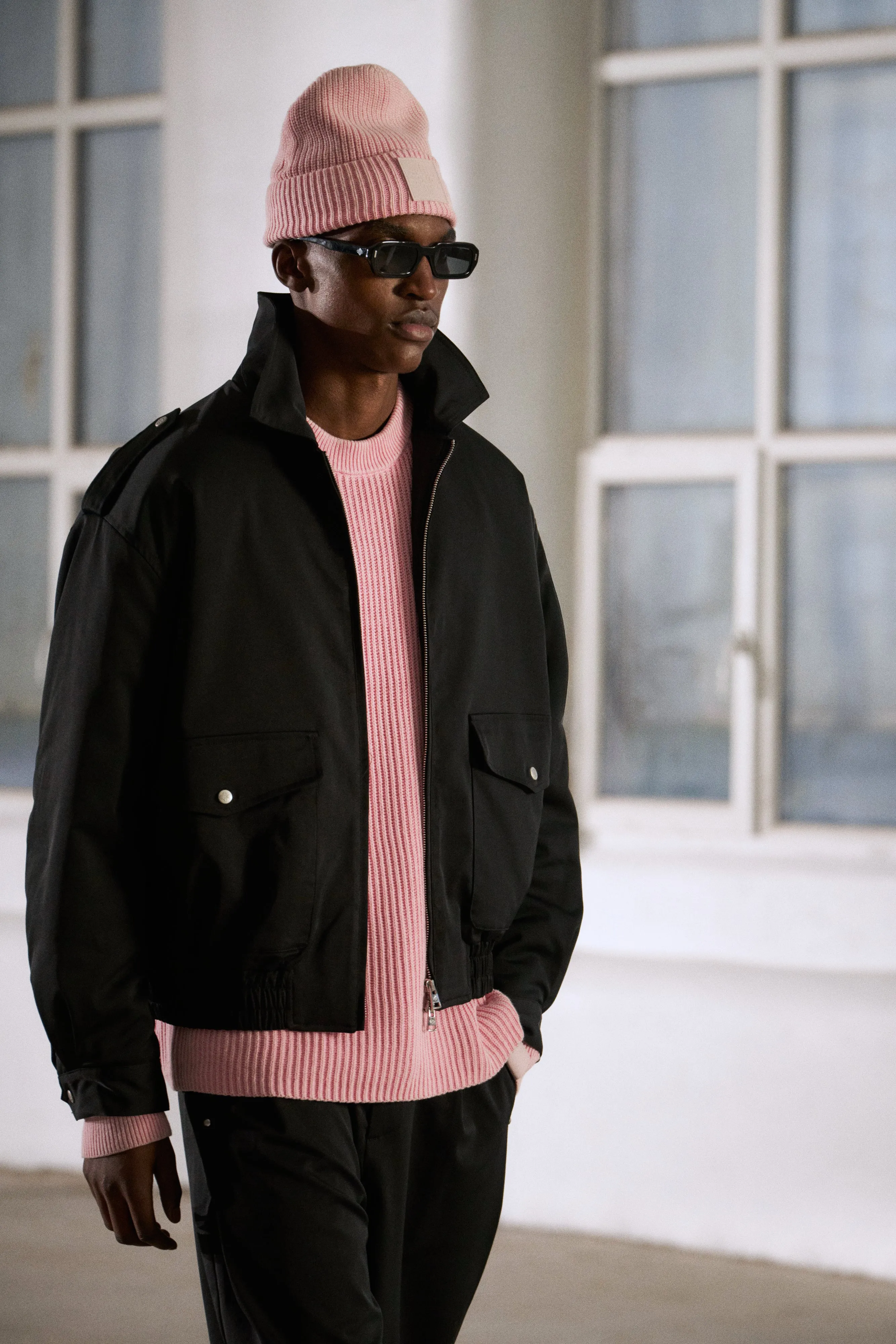 PADDED SMART FLIGHT BOMBER JACKET - BLACK sold by The Couture Club product image thumbnail 4
