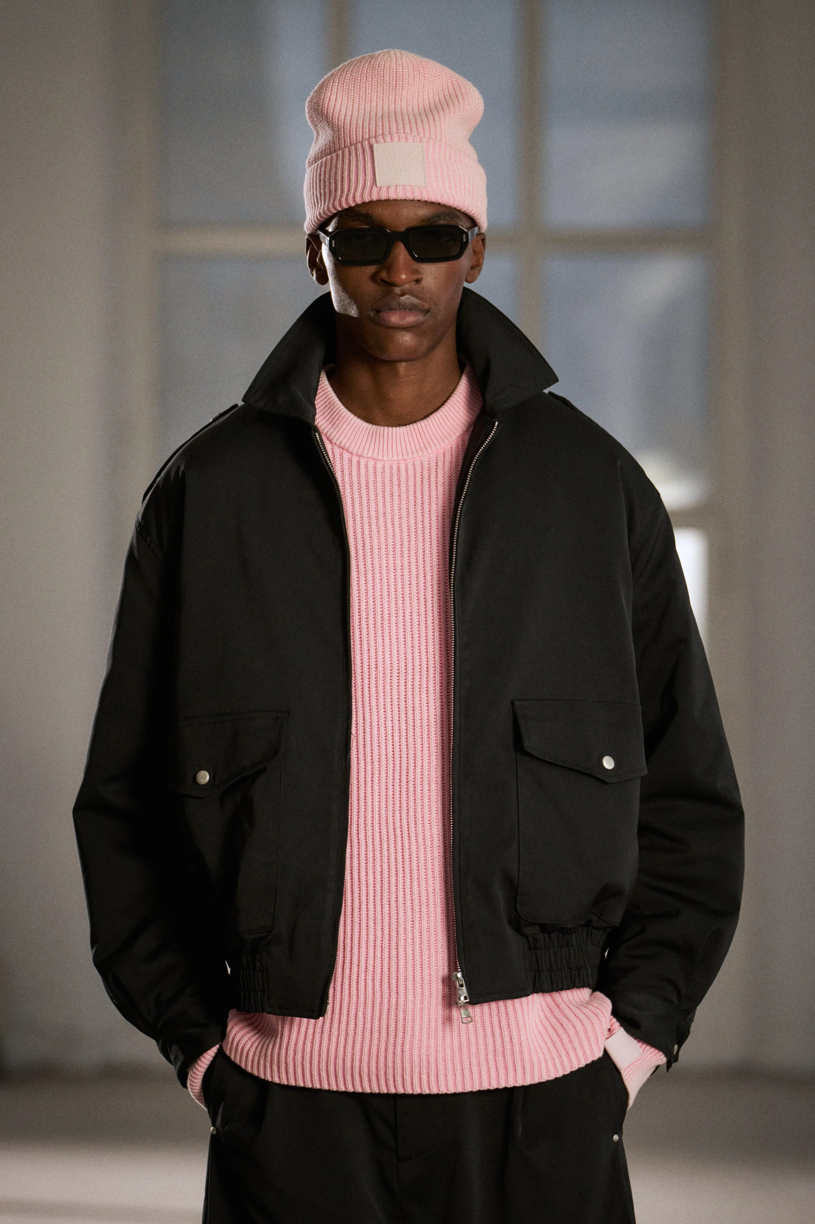 PADDED SMART FLIGHT BOMBER JACKET - BLACK sold by The Couture Club product image thumbnail 2