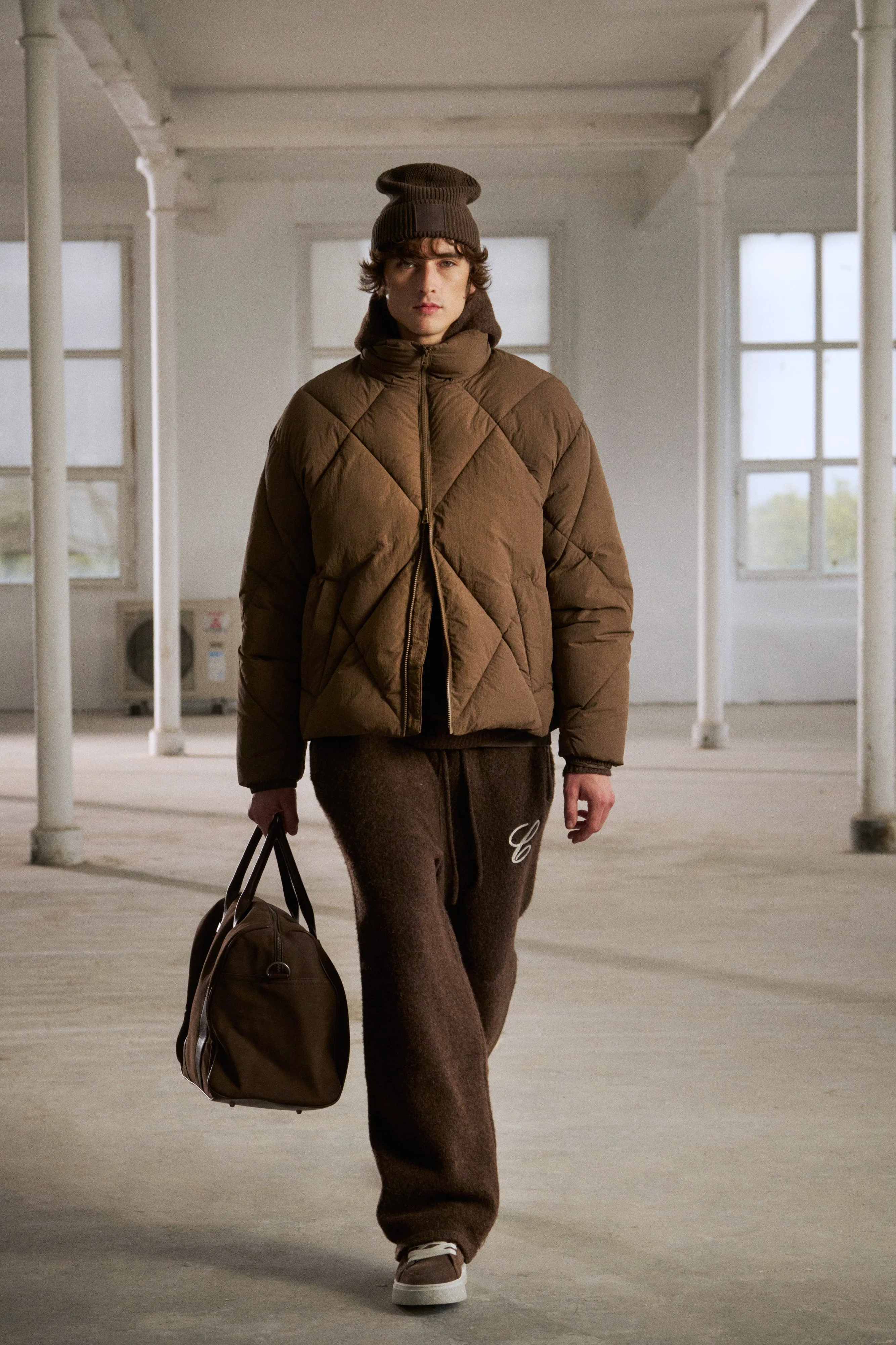 DIAMOND QUILTED PUFFER COAT - BROWN sold by The Couture Club product image thumbnail 3
