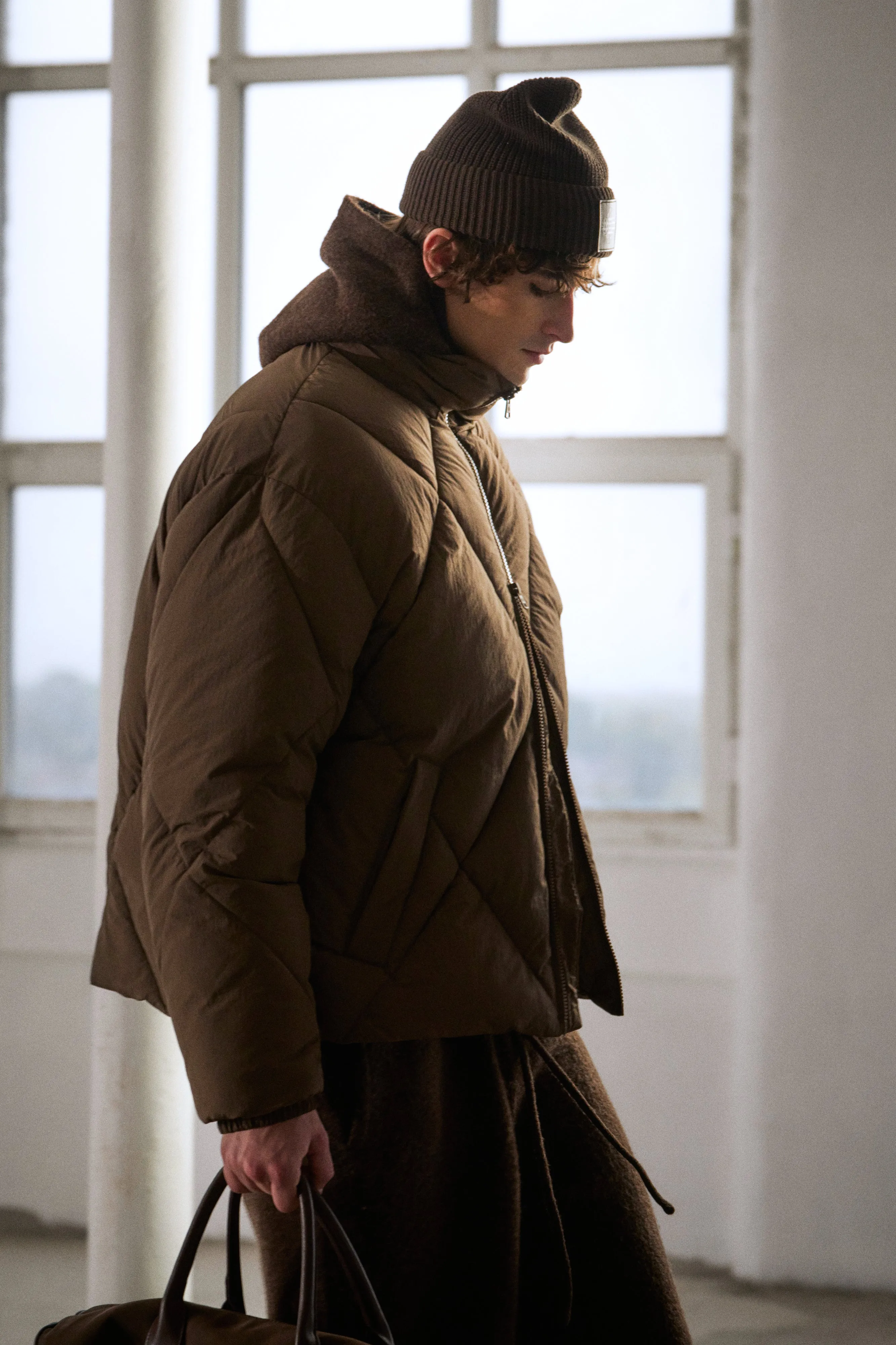 DIAMOND QUILTED PUFFER COAT - BROWN sold by The Couture Club product image thumbnail 4