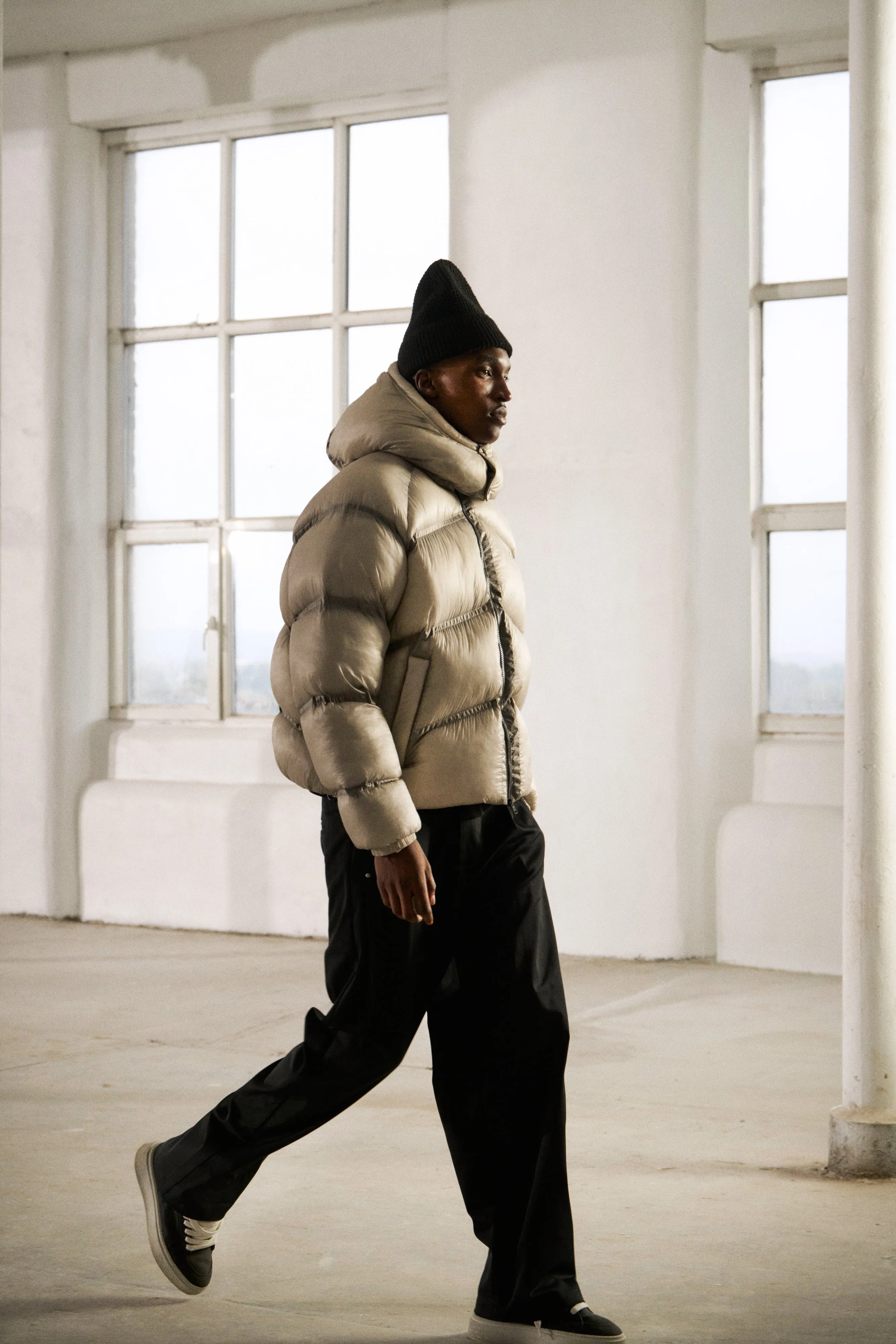 TRANSLUCENT HOODED PUFFER - GREY sold by The Couture Club product image thumbnail 5