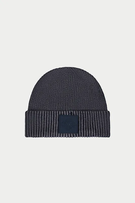 WASHED RIBBED BEANIE - PETROL sold by The Couture Club