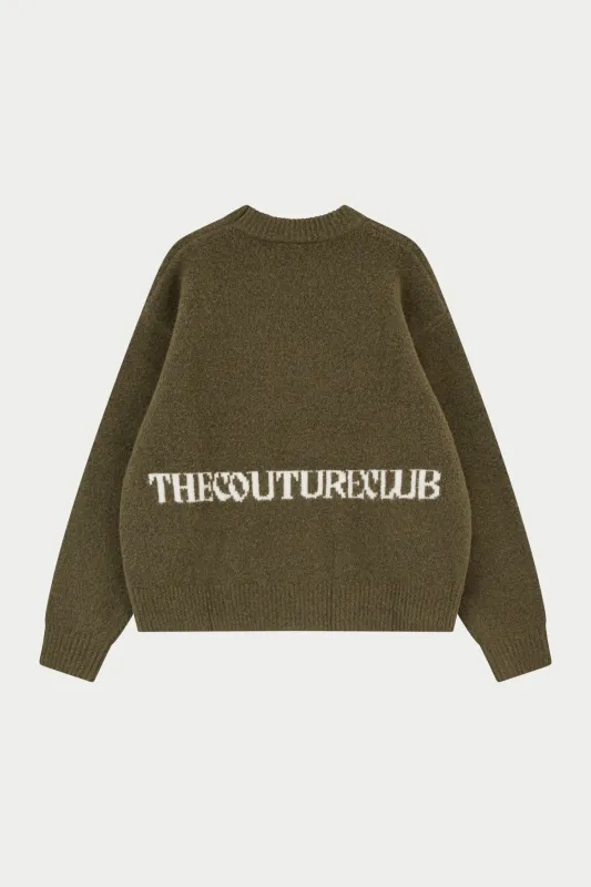 COPYRIGHT BRUSHED KNIT JUMPER - KHAKI sold by The Couture Club