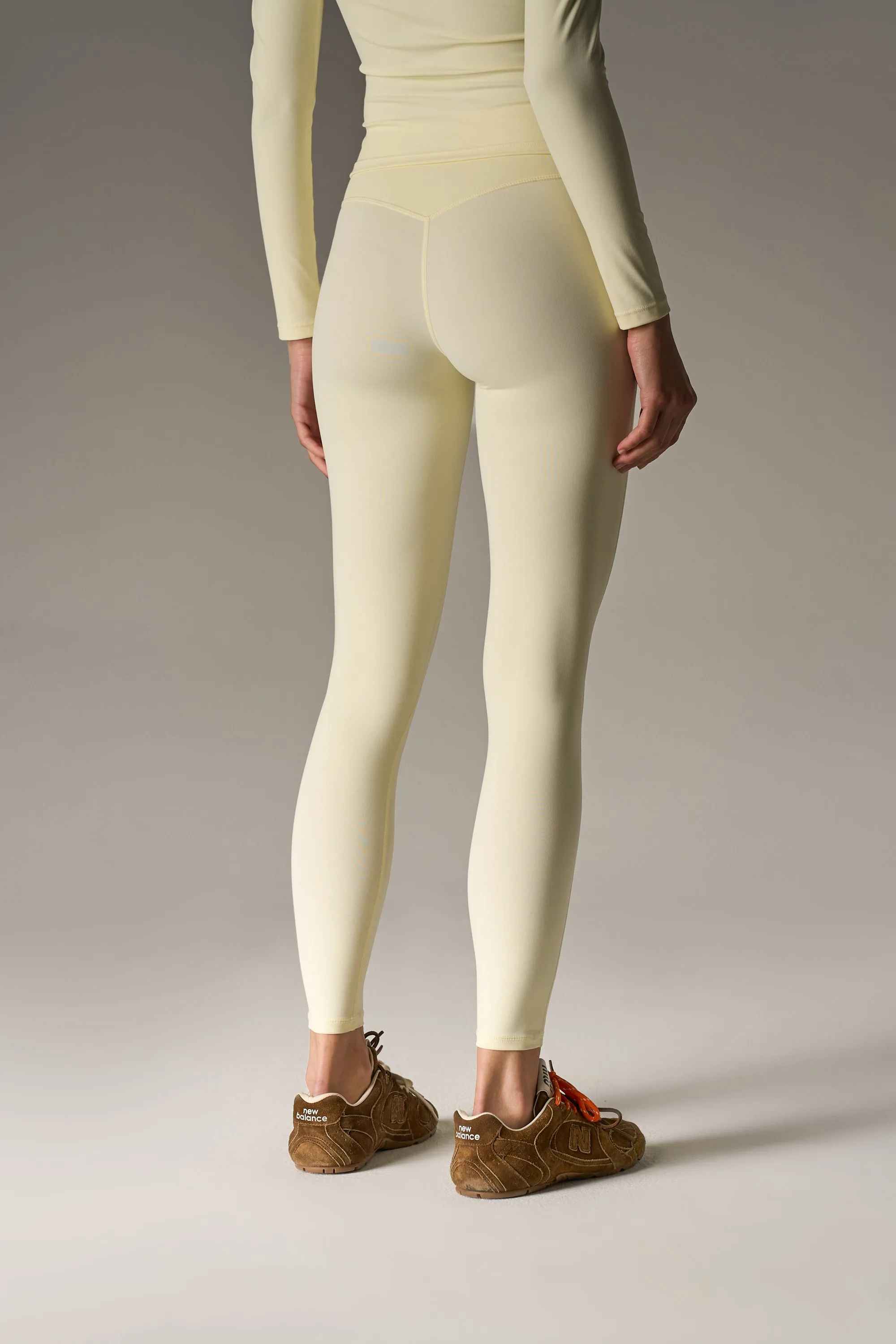 SCULPTING STRETCH EMBLEM LEGGINGS - YELLOW sold by The Couture Club product image thumbnail 5
