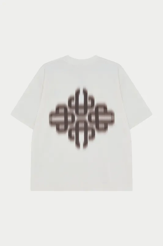 MOTION BLURRED EMBLEM T-SHIRT - OFF WHITE sold by The Couture Club