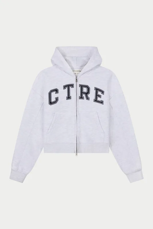 CTRE APPLIQUE ZIP THROUGH HOODIE - GREY MARL sold by The Couture Club