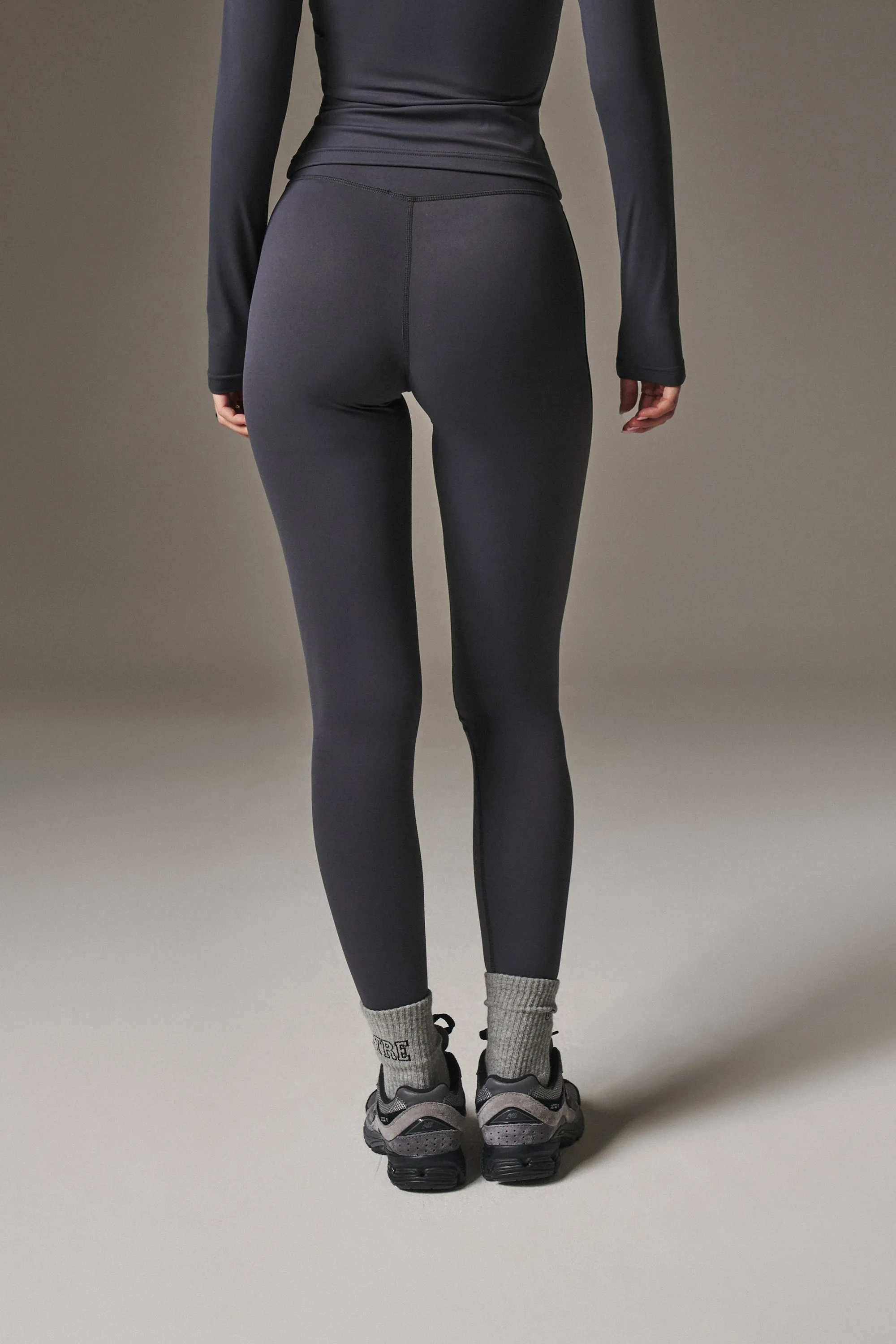 SCULPTING STRETCH CROSSOVER LEGGINGS - MIDNIGHT GREY sold by The Couture Club product image thumbnail 5