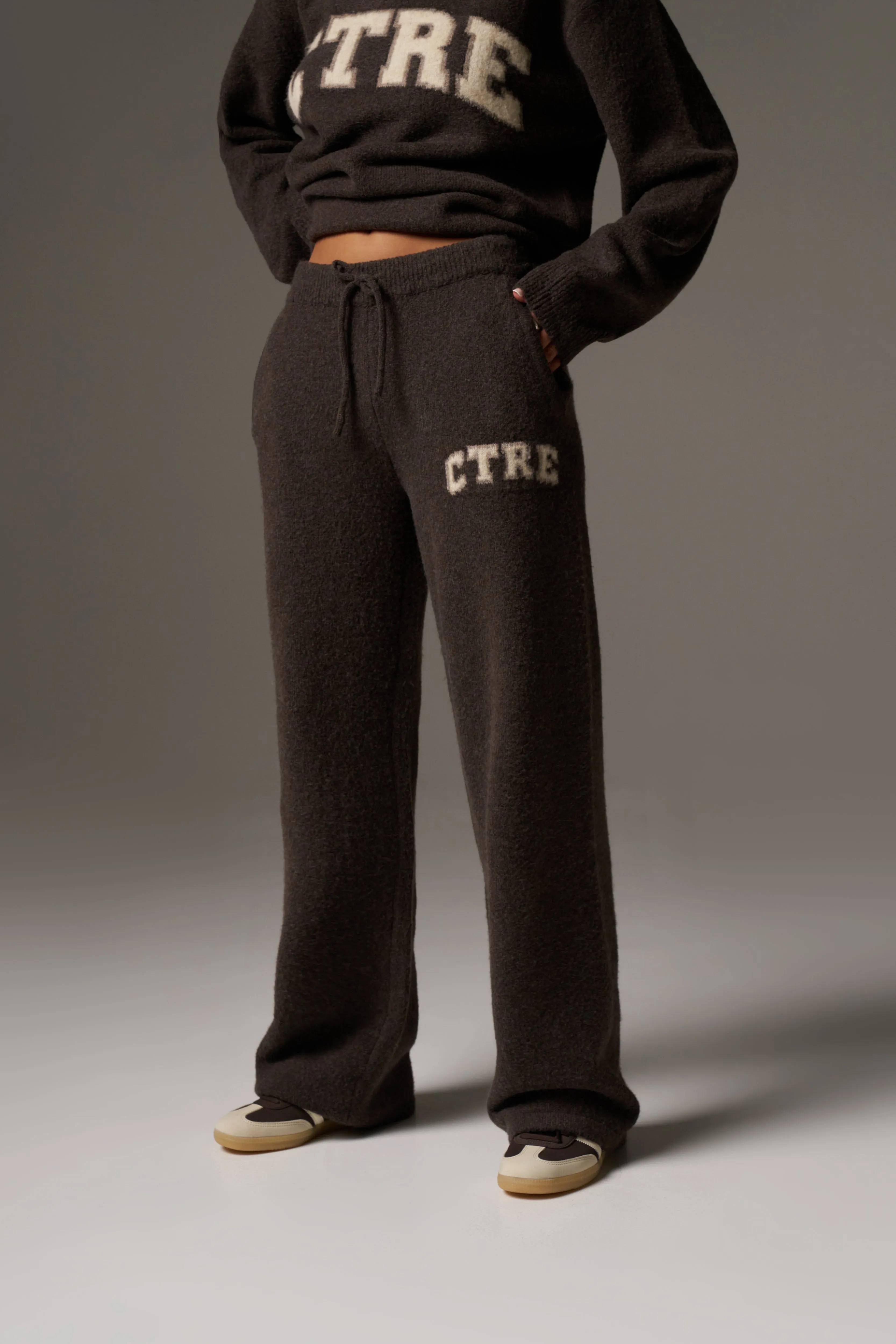 CTRE KNITTED JOGGERS - BROWN sold by The Couture Club product image thumbnail 2