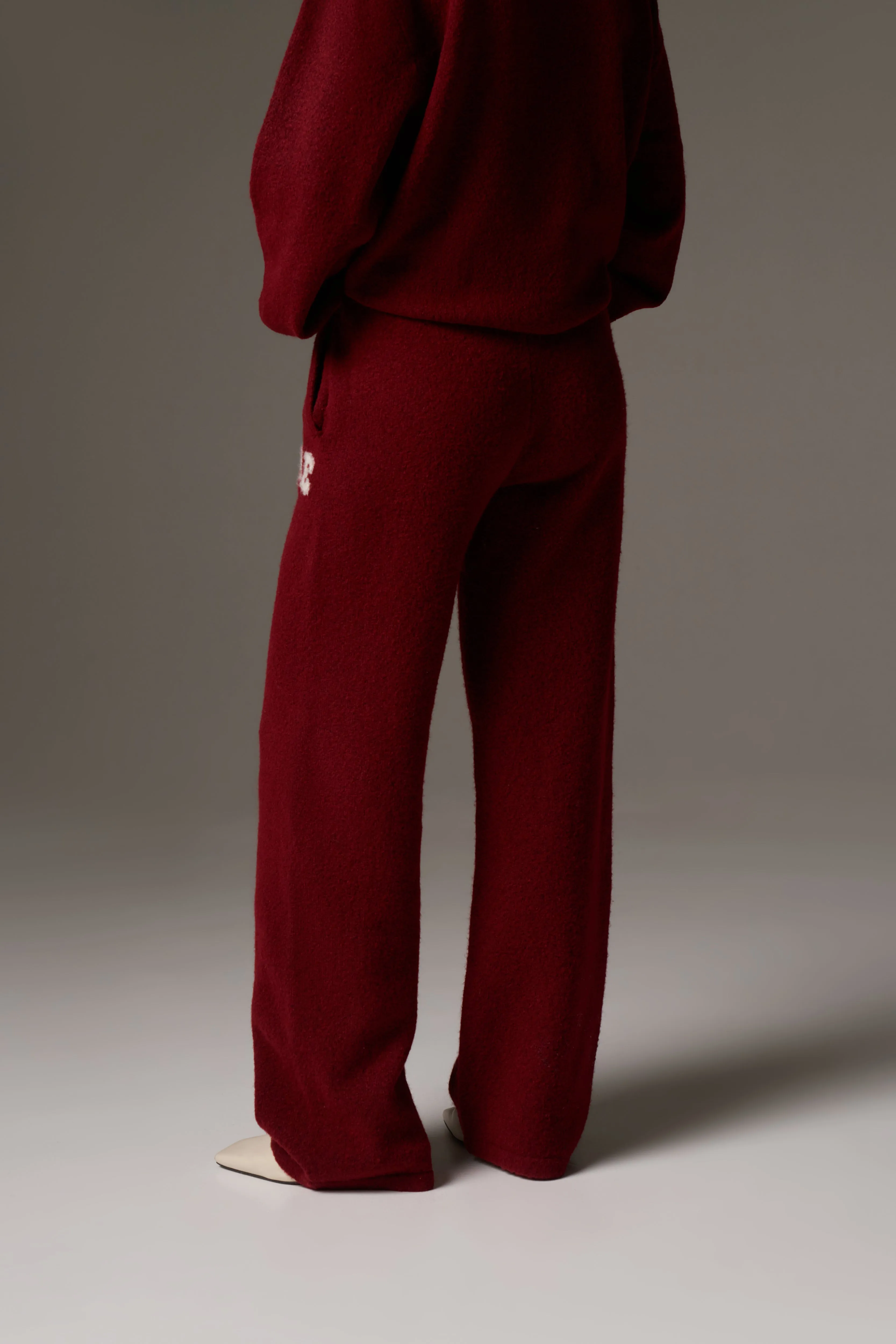 CTRE KNITTED JOGGERS - BURGUNDY sold by The Couture Club product image thumbnail 5