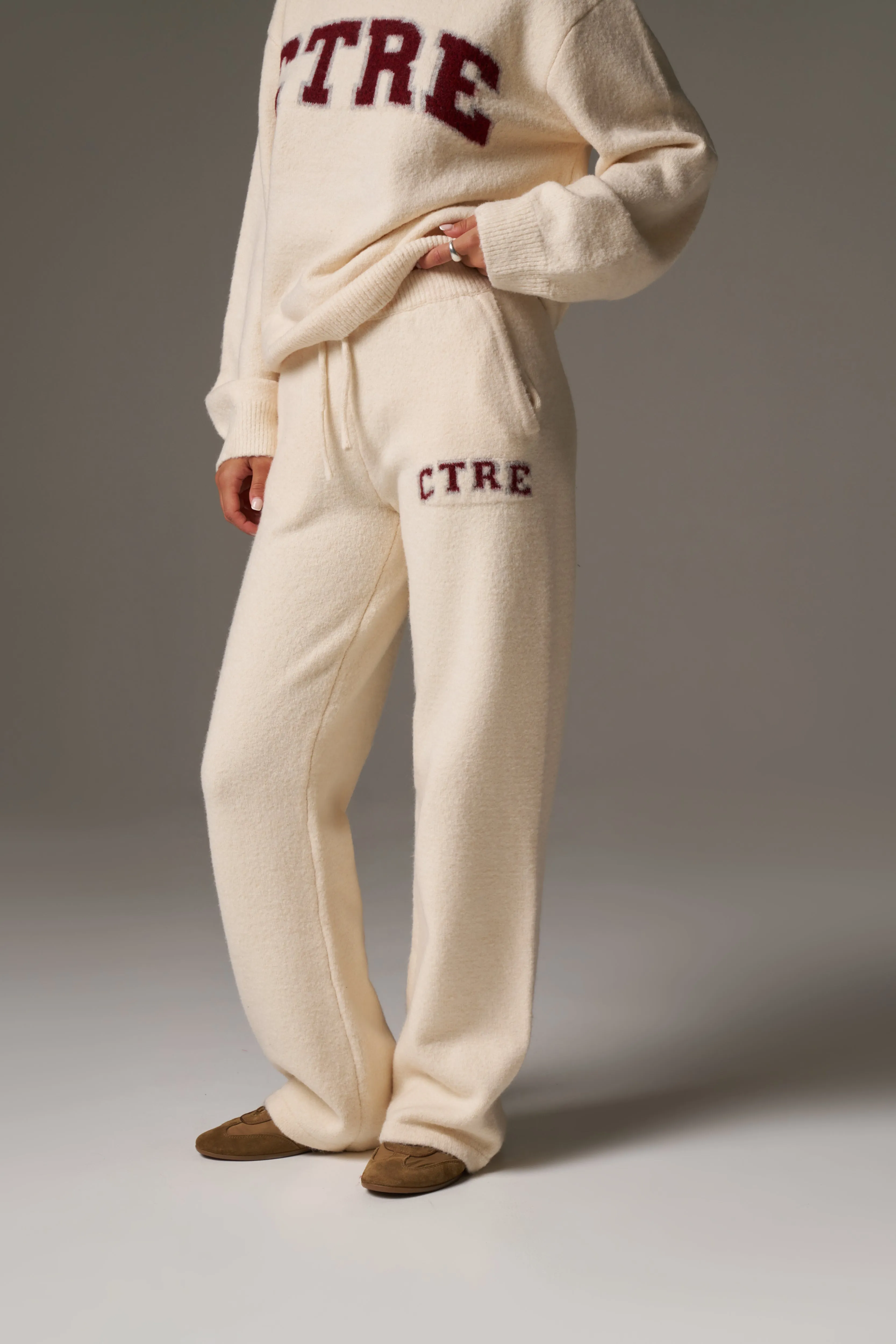 CTRE KNITTED JOGGERS - OFF WHITE sold by The Couture Club product image thumbnail 2