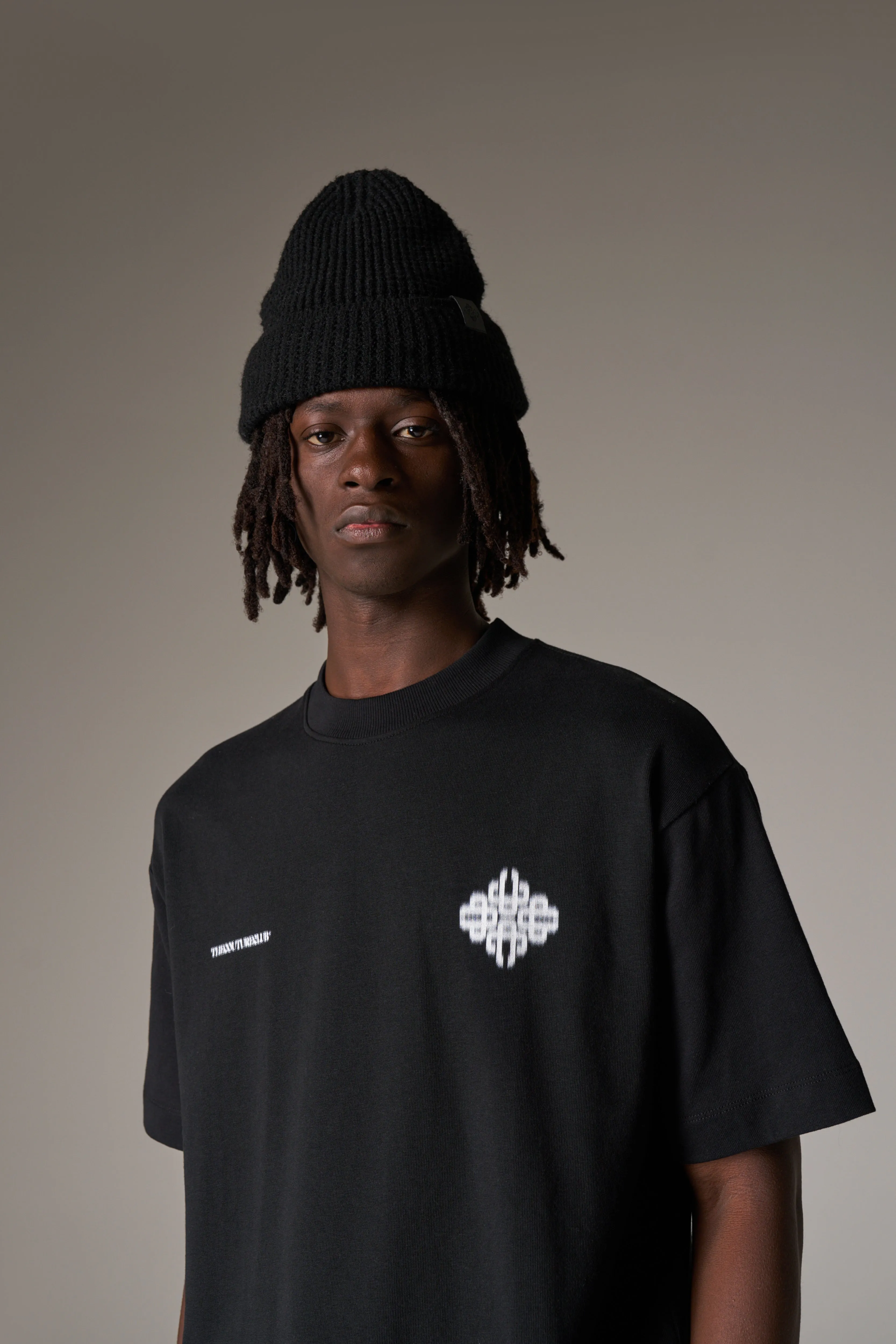 MOTION BLURRED EMBLEM T-SHIRT - BLACK sold by The Couture Club product image thumbnail 5