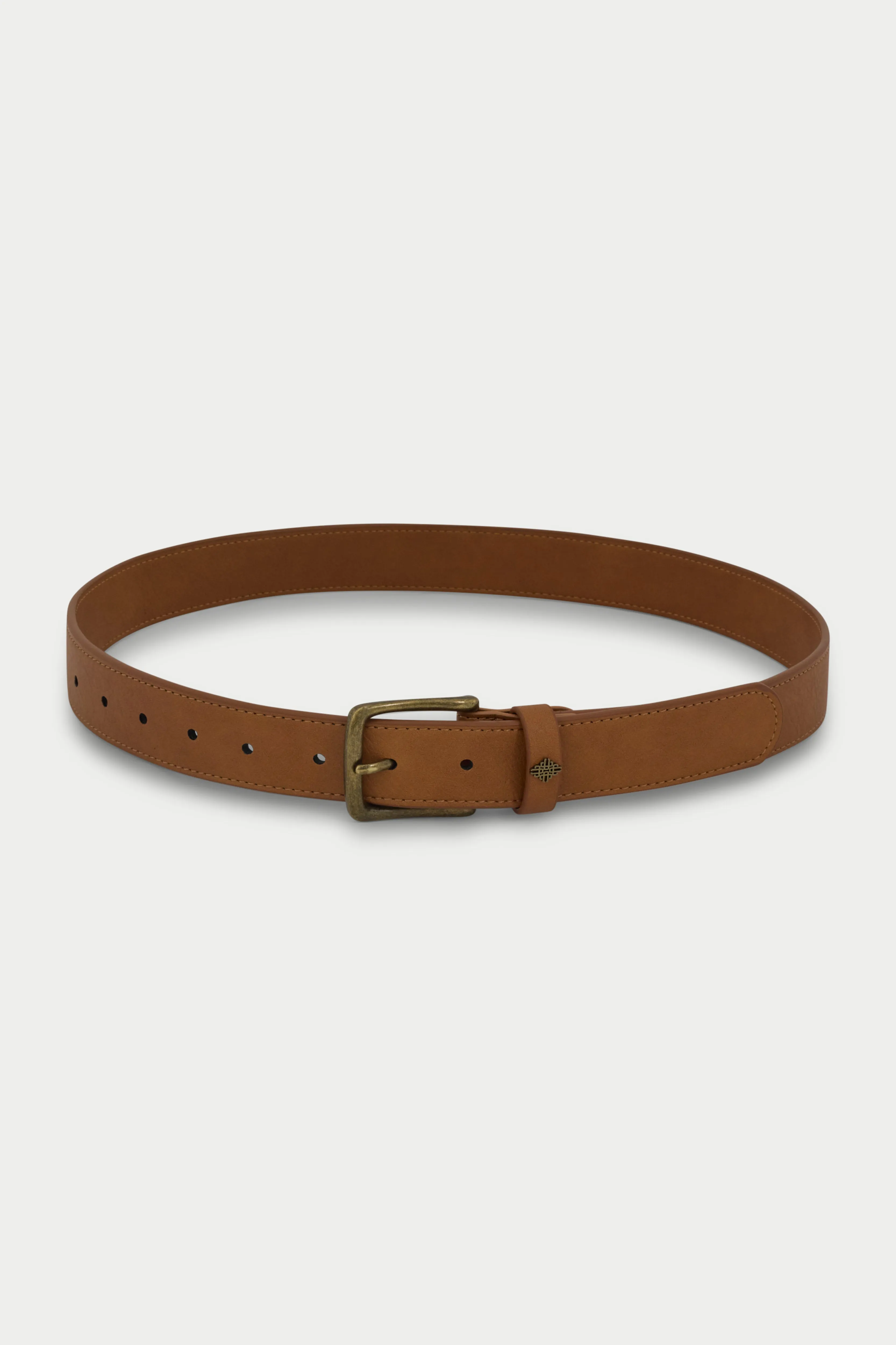 EMBLEM FAUX LEATHER BELT - TAN sold by The Couture Club product image thumbnail 2
