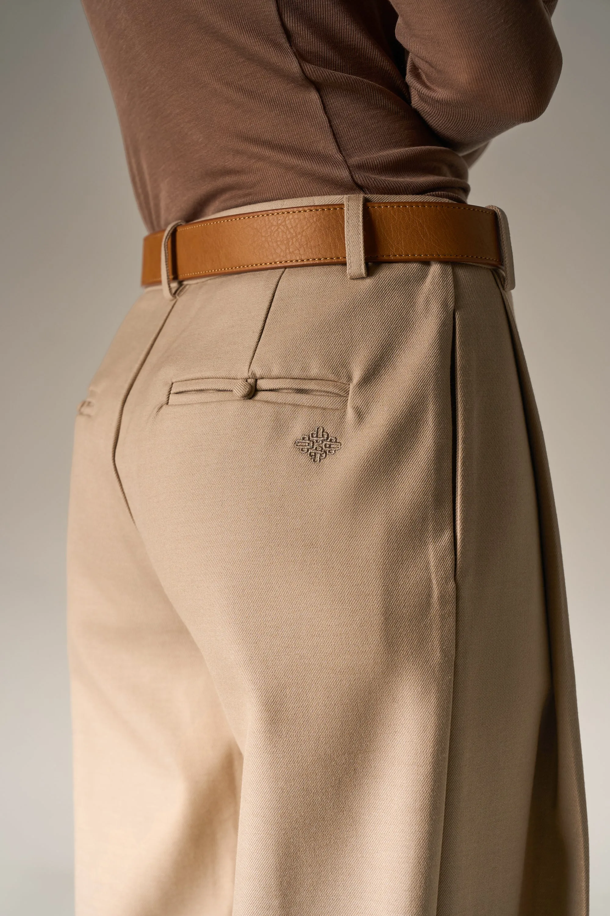 EMBLEM FAUX LEATHER BELT - TAN sold by The Couture Club product image thumbnail 3