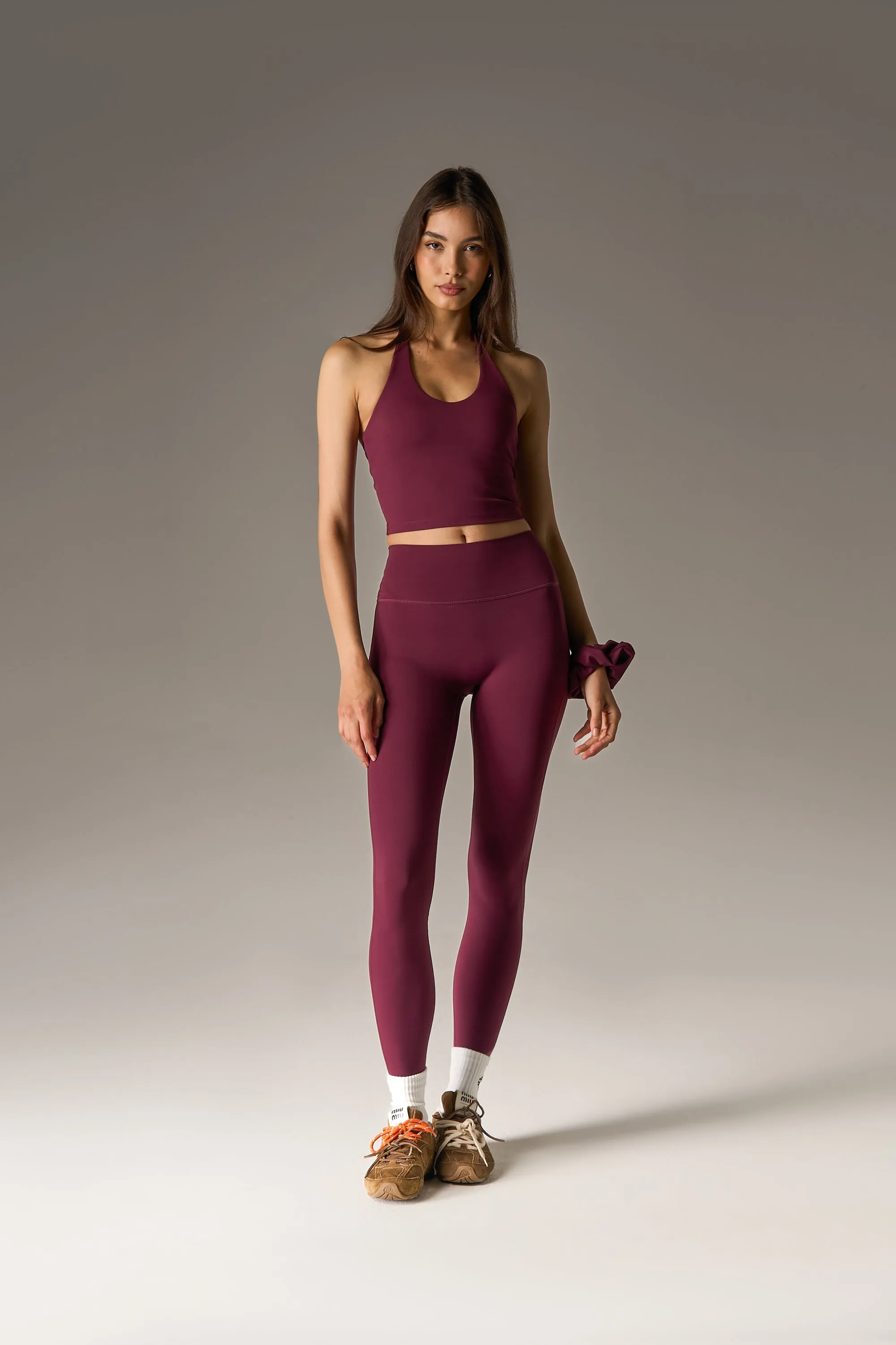 SCULPTING STRETCH HALTERNECK TOP - PLUM sold by The Couture Club product image thumbnail 3