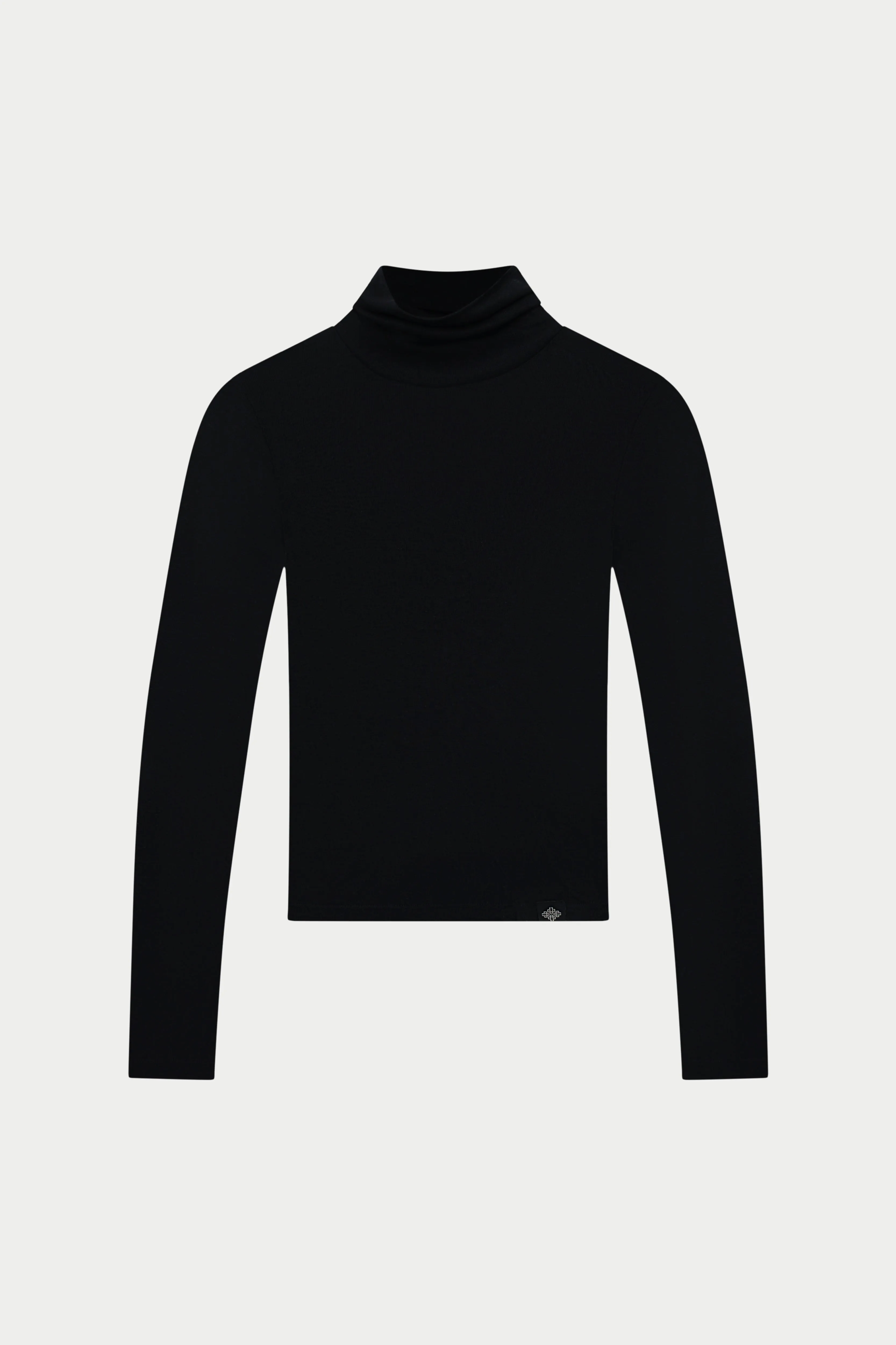 LIGHTWEIGHT ROLL NECK TOP - BLACK sold by The Couture Club