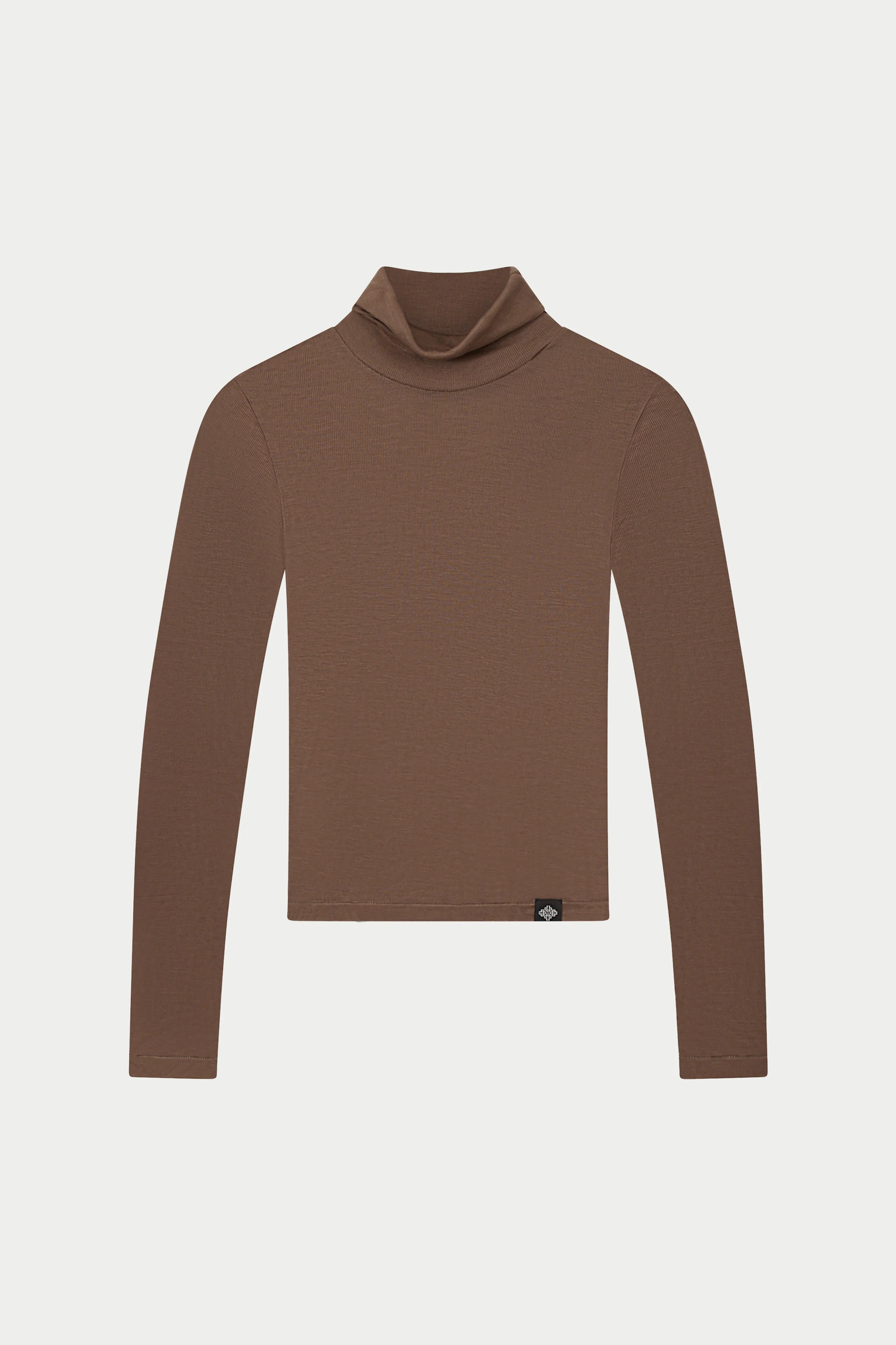LIGHTWEIGHT ROLL NECK TOP - CHOCOLATE sold by The Couture Club