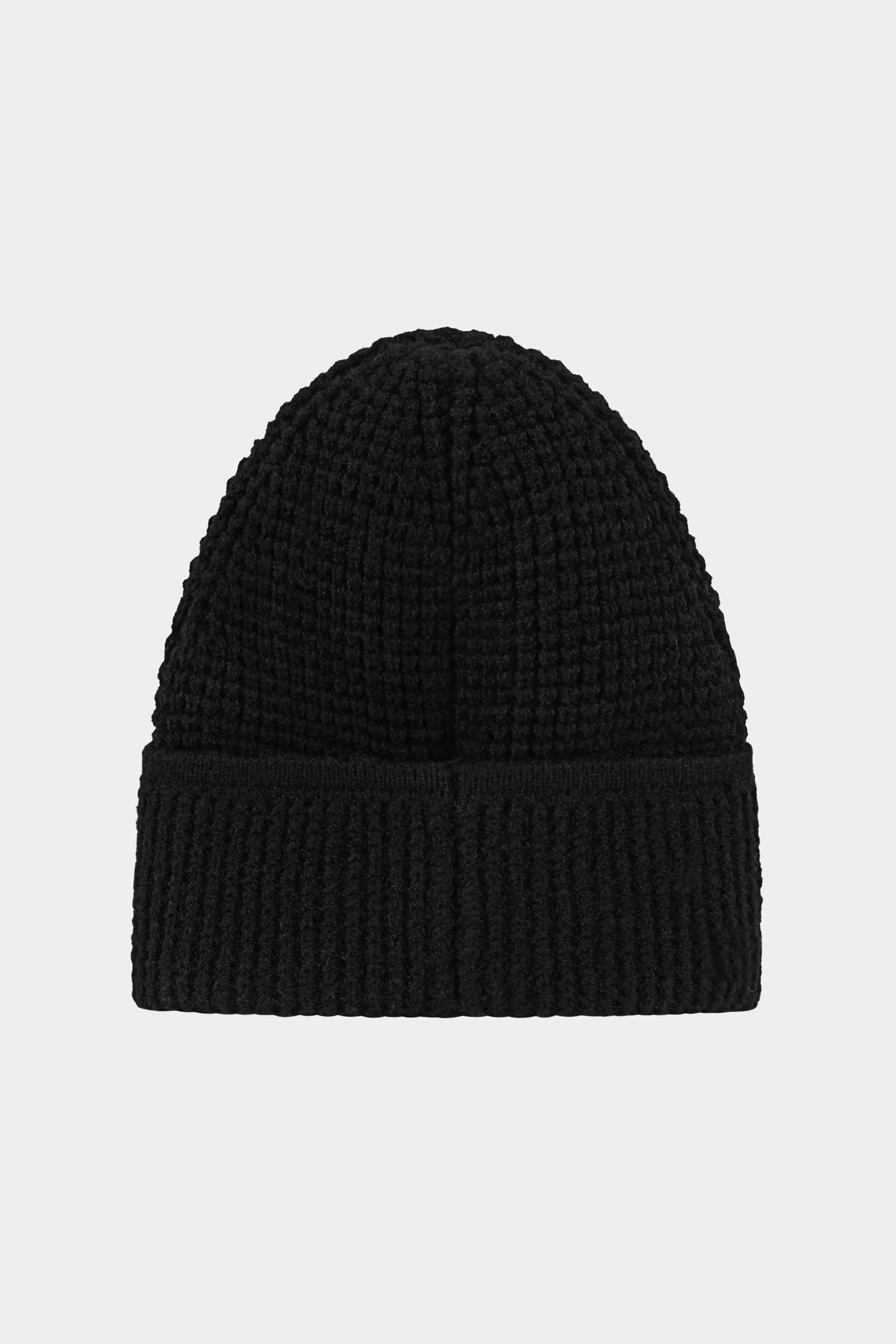 WAFFLE KNIT EMBLEM BEANIE - BLACK sold by The Couture Club product image thumbnail 3