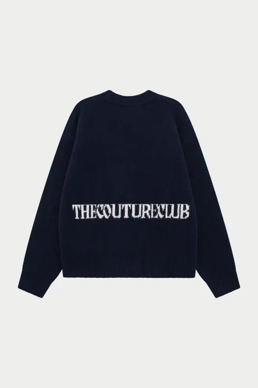 COPYRIGHT BRUSHED KNIT JUMPER - NAVY sold by The Couture Club