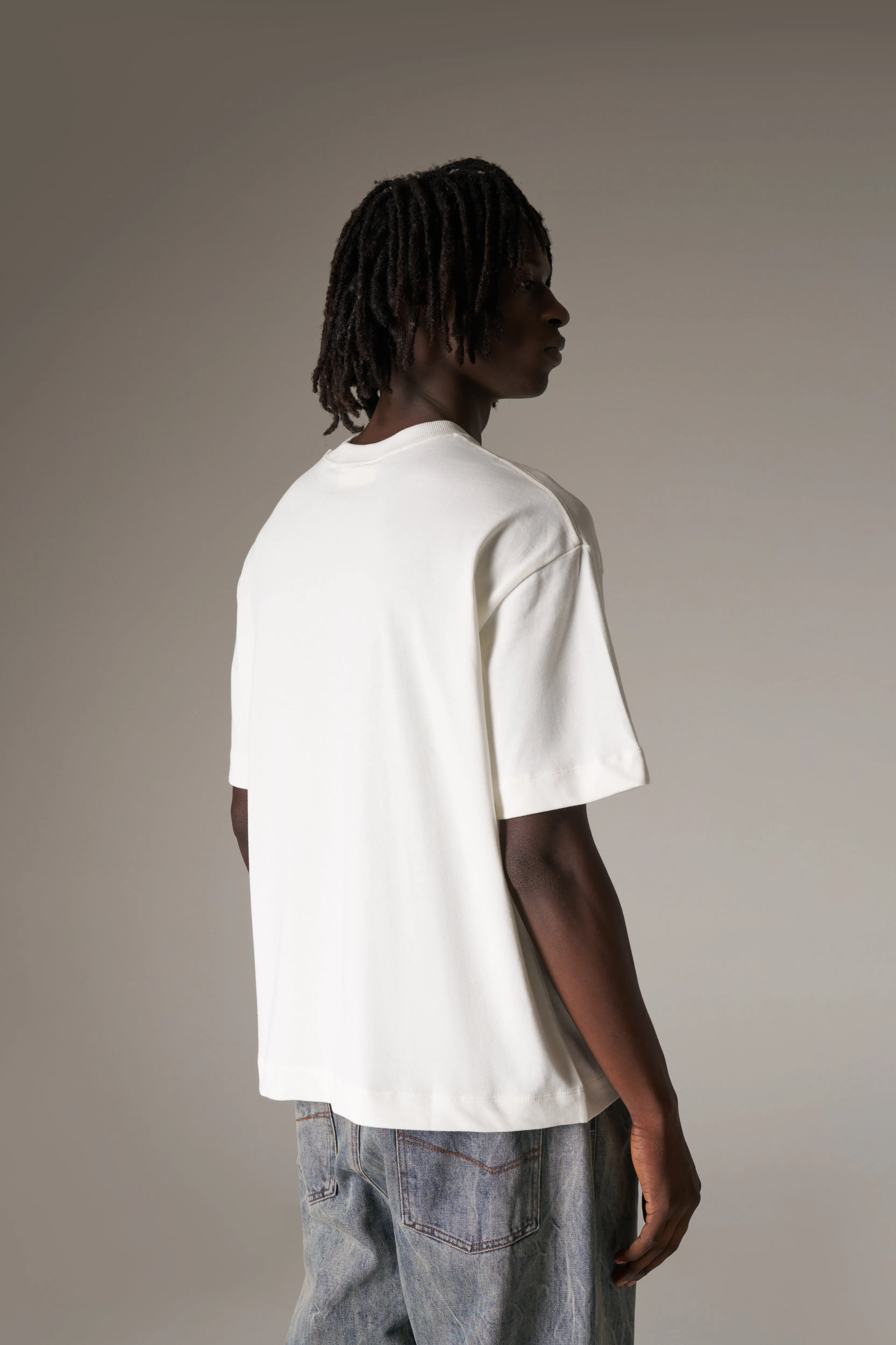 HEAVYWEIGHT BLANK T-SHIRT - OFF WHITE sold by The Couture Club product image thumbnail 5